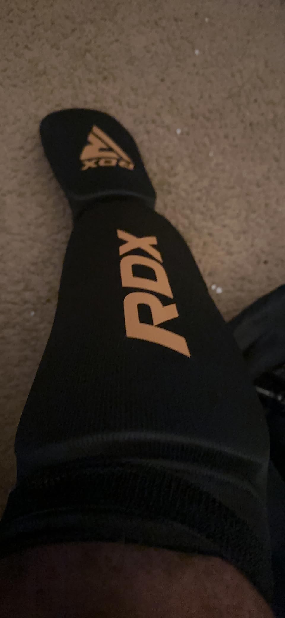 RDX Shin Guards Kickboxing Muay Thai, SATRA Approved, MMA Leg Instep Protection Pads, Sparring Training Martial Arts Boxing, Elasticated Padded Protector, Karate BJJ Taekwondo Gear, Men Women customer photo 2