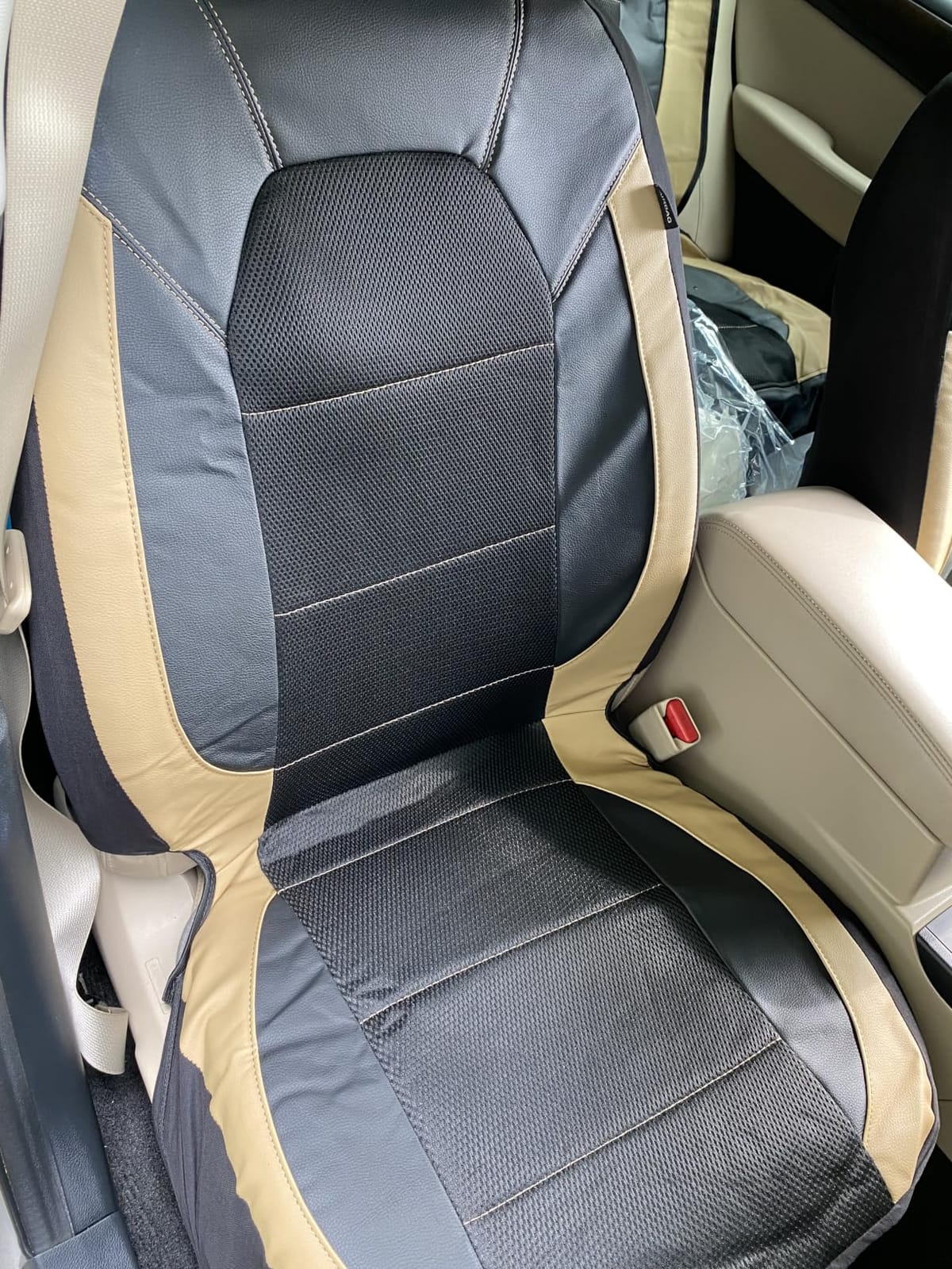 CAR PASS Leather Seat Covers, Breathable Universal Car Seat Cover Full Set for Cute Women Girly,5mm Composite Sponge Inside,Airbag Compatible Fits Most Auto,SUVs,Trucks,Vans(Full Set,Black&Yellow) customer photo 1