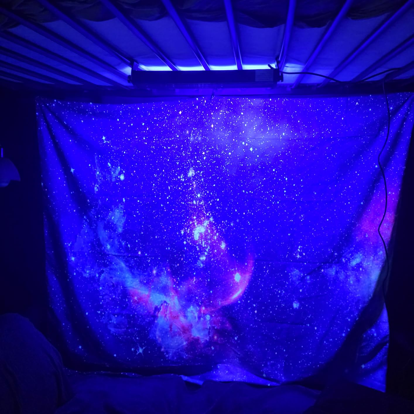 Apdidl Black Light Galaxy Wall Tapestry for Bedroom, UV Space Stars Posters customer photo 2