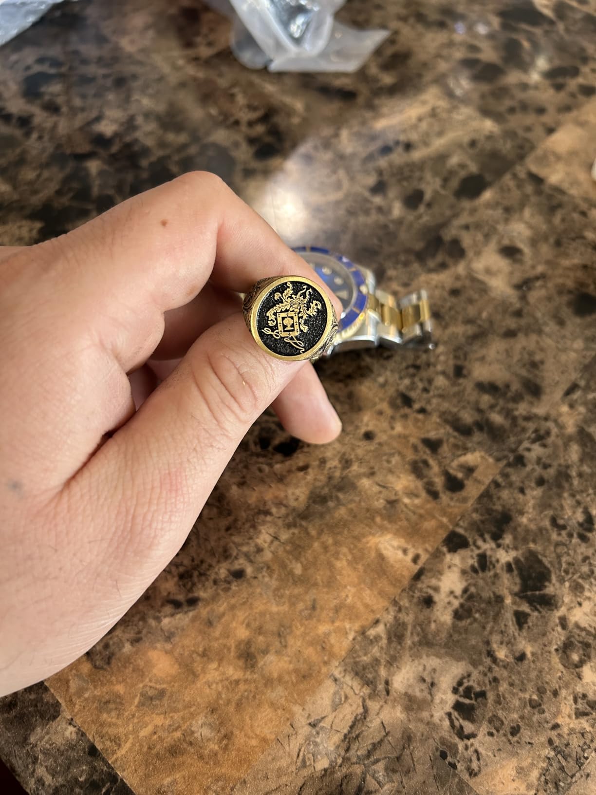 Oval Celtic Design Raised Family Ring, Coat of Arms Ring, Handmade Custom Class Ring, Personalized Family Crest Ring, Custom Signet Ring customer photo 1