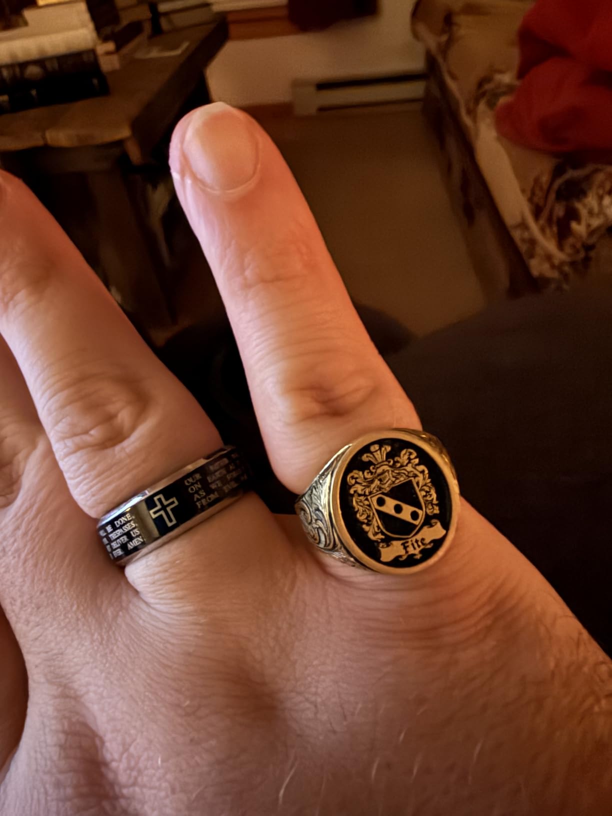 Oval Celtic Design Raised Family Ring, Coat of Arms Ring, Handmade Custom Class Ring, Personalized Family Crest Ring, Custom Signet Ring customer photo 2