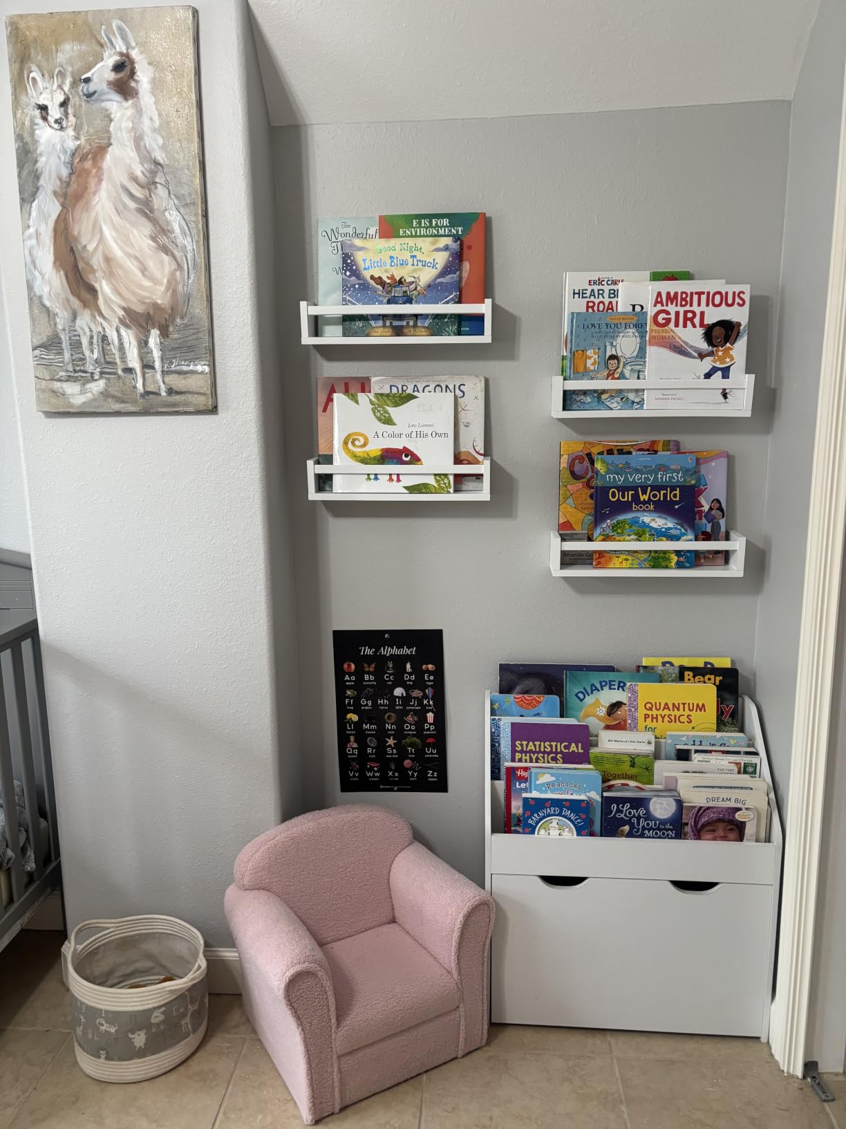 Fixwal Floating Nursery Book Shelves for Wall, 16.5 Inches, Set of 3, White customer photo 1