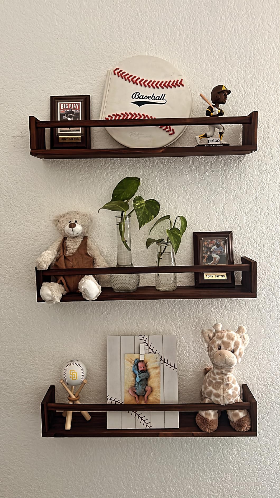 Fixwal Floating Nursery Book Shelves for Wall, 16.5 Inches, Set of 3, White customer photo 2