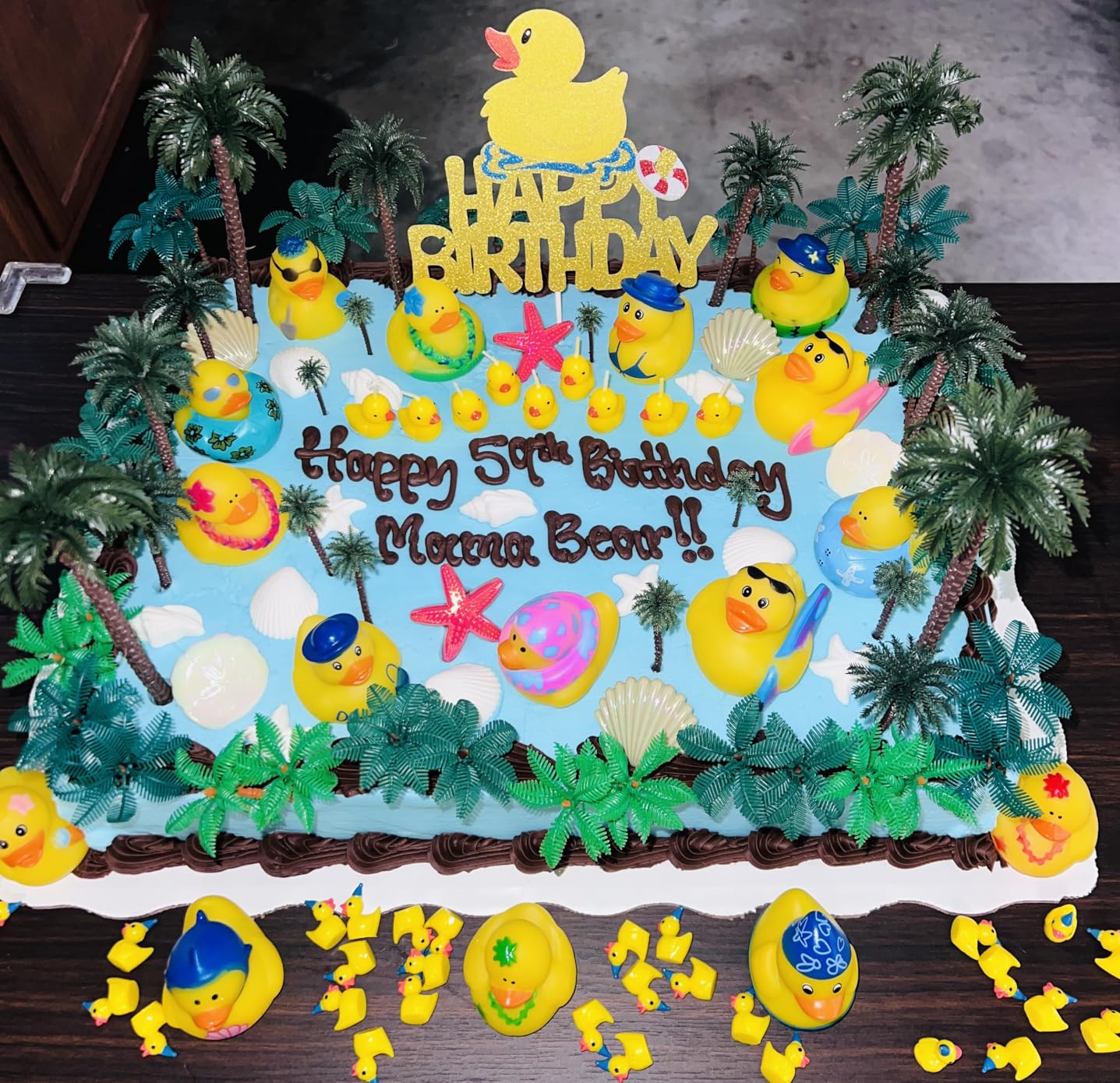 Duck Happy Birthday Cake Topper Yellow Glitter Little Duck Baby Shower customer photo 1
