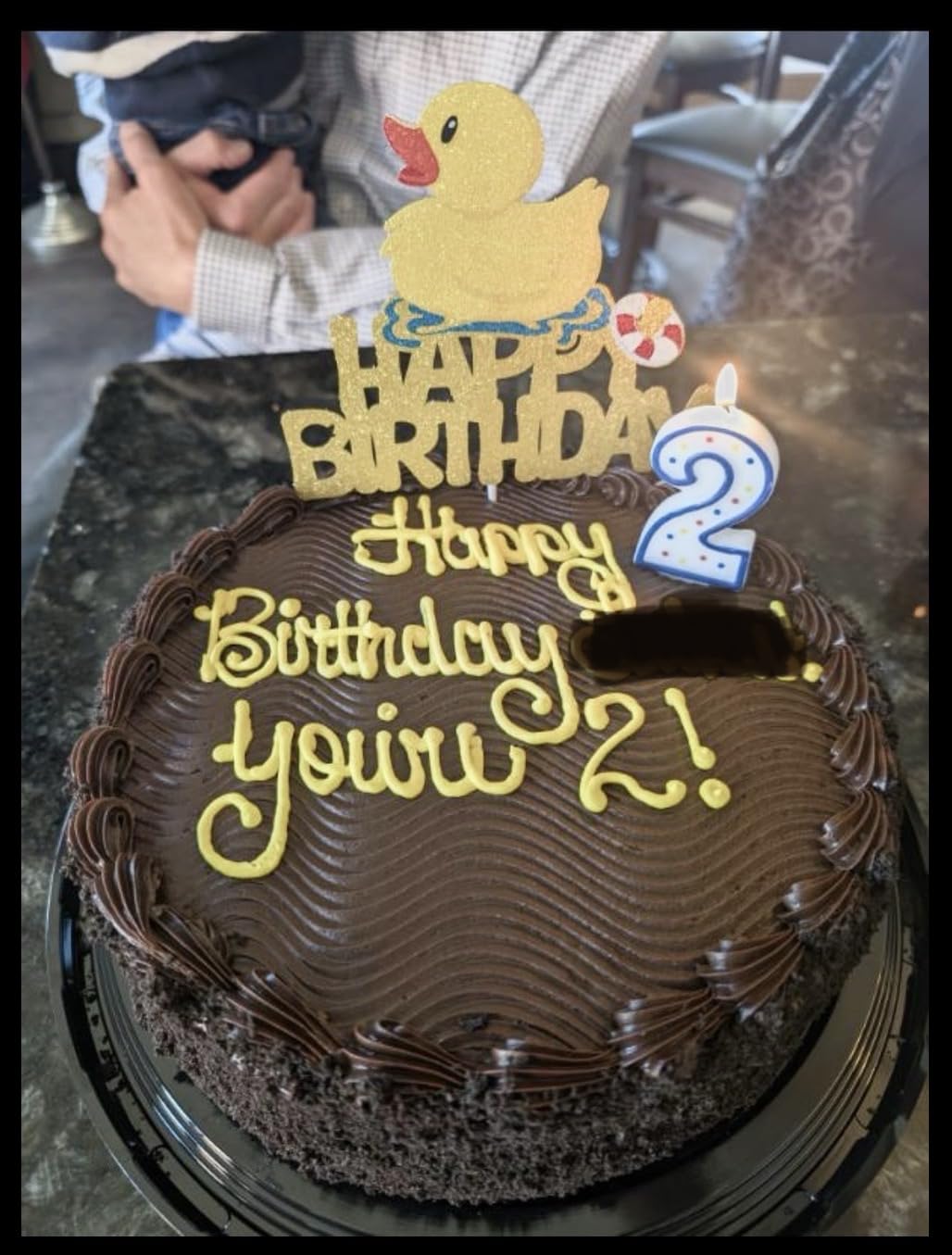 Duck Happy Birthday Cake Topper Yellow Glitter Little Duck Baby Shower customer photo 2