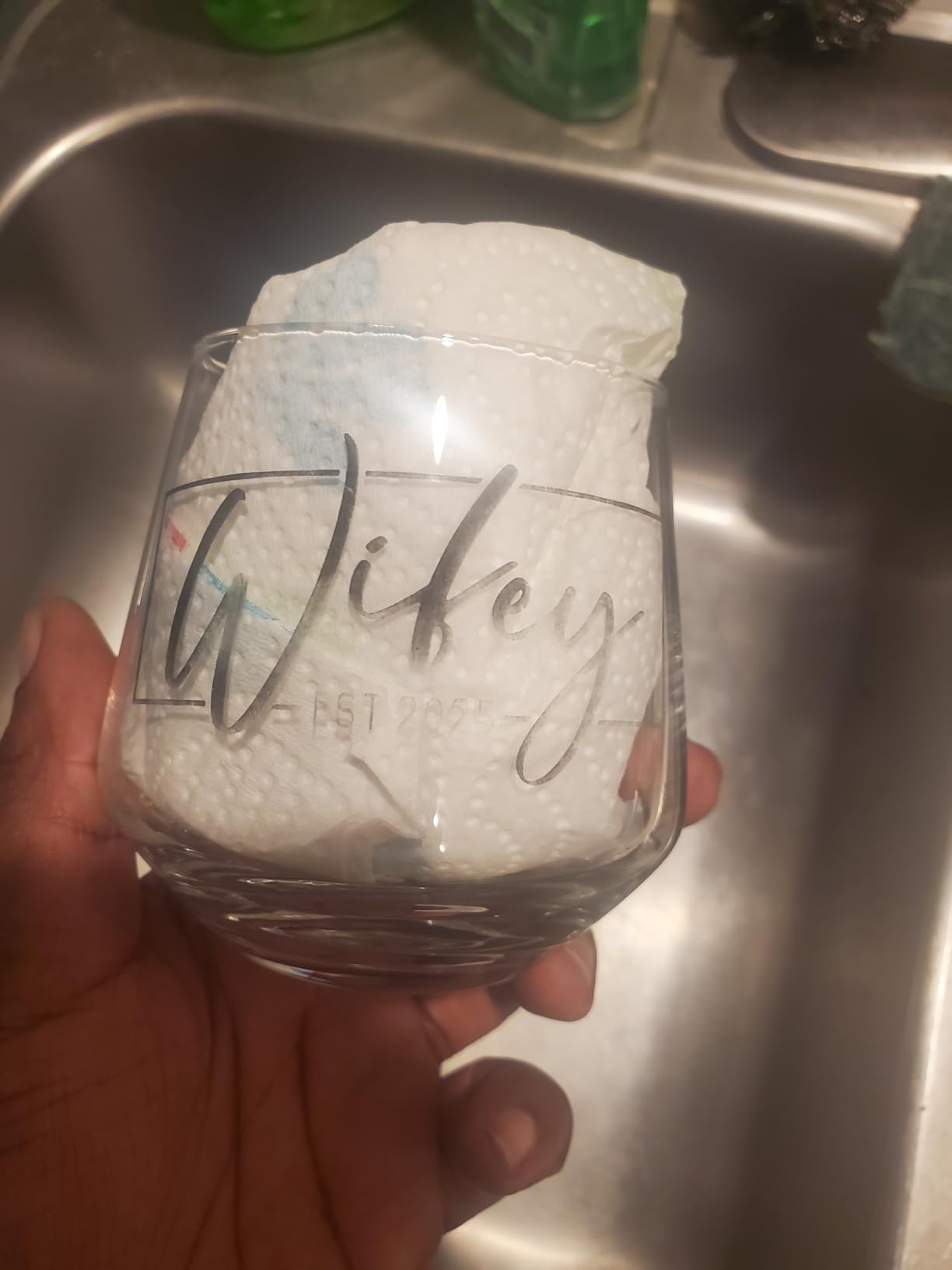 comfit Wedding Gifts for Couples 2026, Hubby & Wifey Wine & Whiskey Glass Set, Bridal Shower Gifts for Bride and Groom, Newly-Married Gifts for Him and Her, Mr and Mrs Gifts, His and Hers Glass customer photo 2
