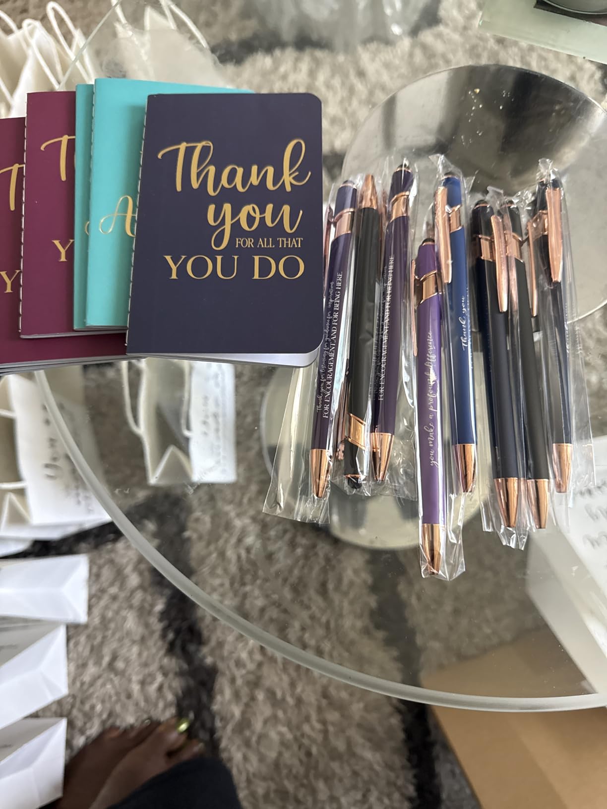 48 Pcs Thank You Gifts Bulk Motivational Pens Inspirational Notepads Set, Mini Motivational Notebooks and Ballpoint Pens, Inspirational Appreciation Gifts for Employee Teacher Staff Volunteer Coworker customer photo 1