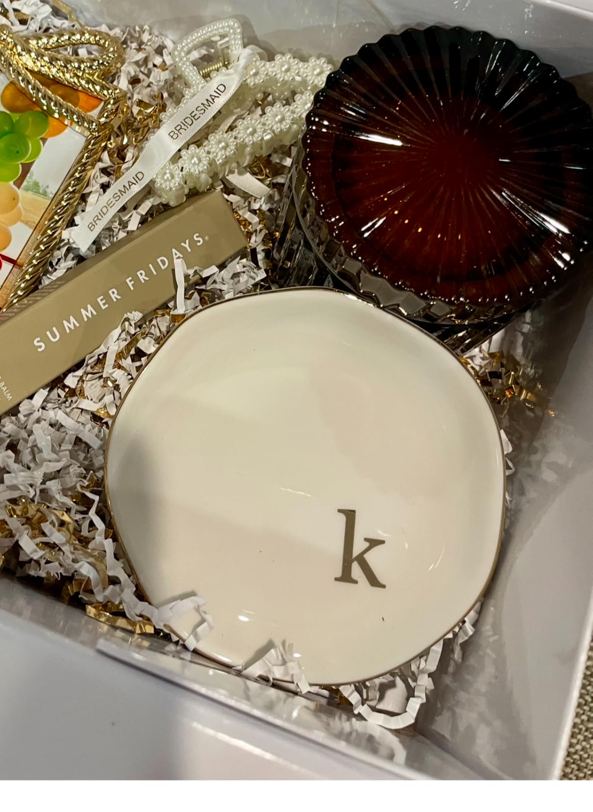 HOME SMILE Maid of Honor Gifts From Bride Ring Dish-The Only Better Thing Than Having You As My Sister is Having You By My Side As My Maid of Honor,Ceramic White customer photo 2
