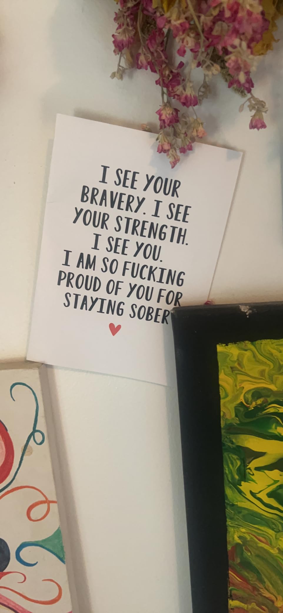 Funny Sober Card - Proud Of You For Staying Sober Card - Sobriety Gift For Women Men - Simple Card For Him Her customer photo 2