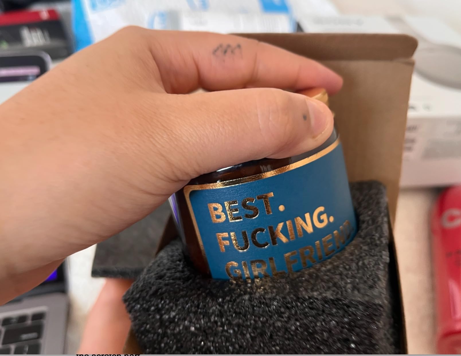 Funny Candle for Couples Anniversary, Wedding Engagement, Housewarming Gift for New Home - Best Couple Ever Present Idea for Him & Her, Married Friends, Newly Engaged Couples | Funny Candle, Lavender customer photo 1