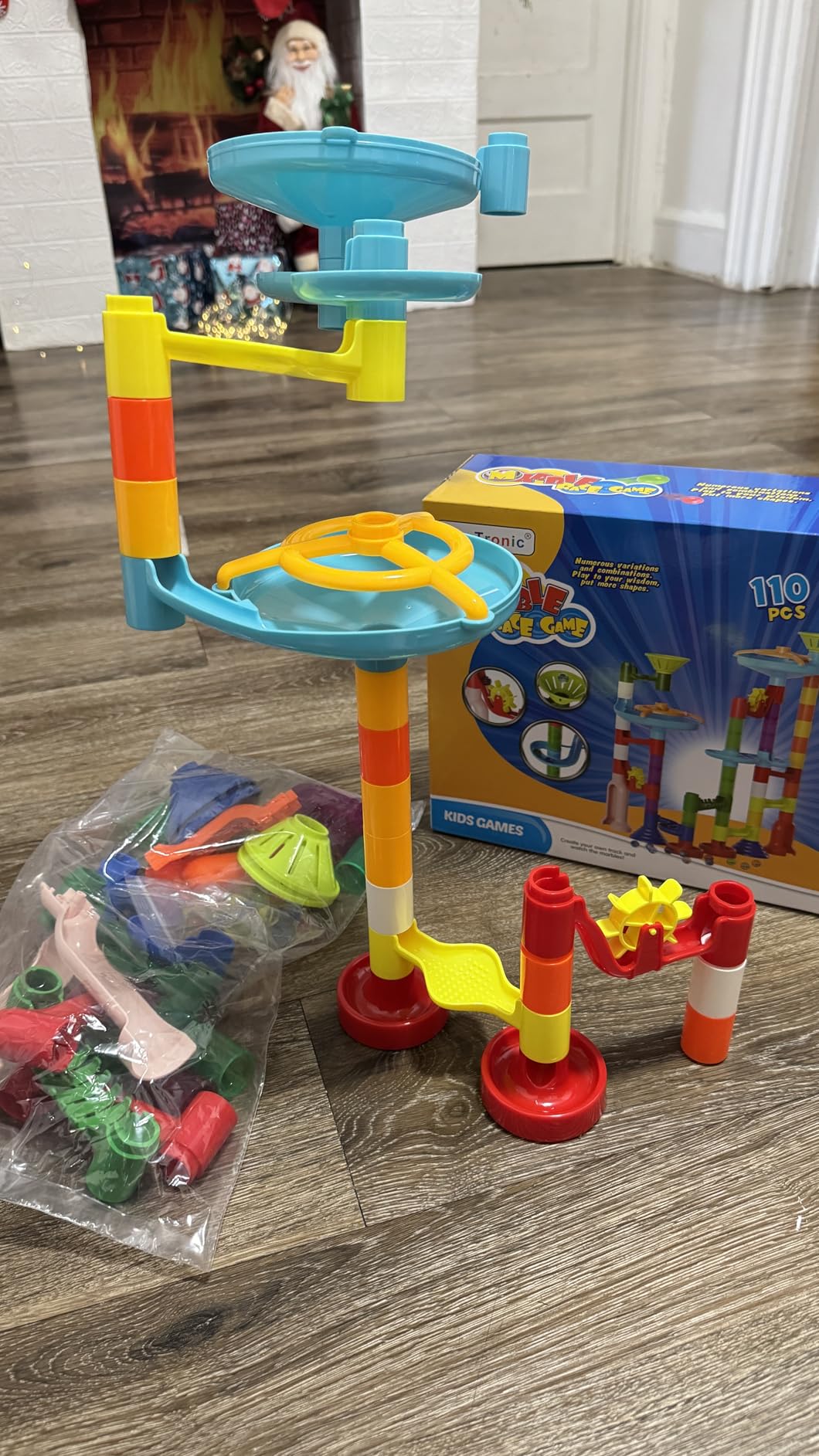 MaxTronic Marble Run Toy, 110pcs Marble Maze Kit STEM Educational Learning Toy for Kids, Mable Race Construction Railway Building Blocks with 60 Marbles Birthday Gift for Boys Girls 3-12 Years Old customer photo 2