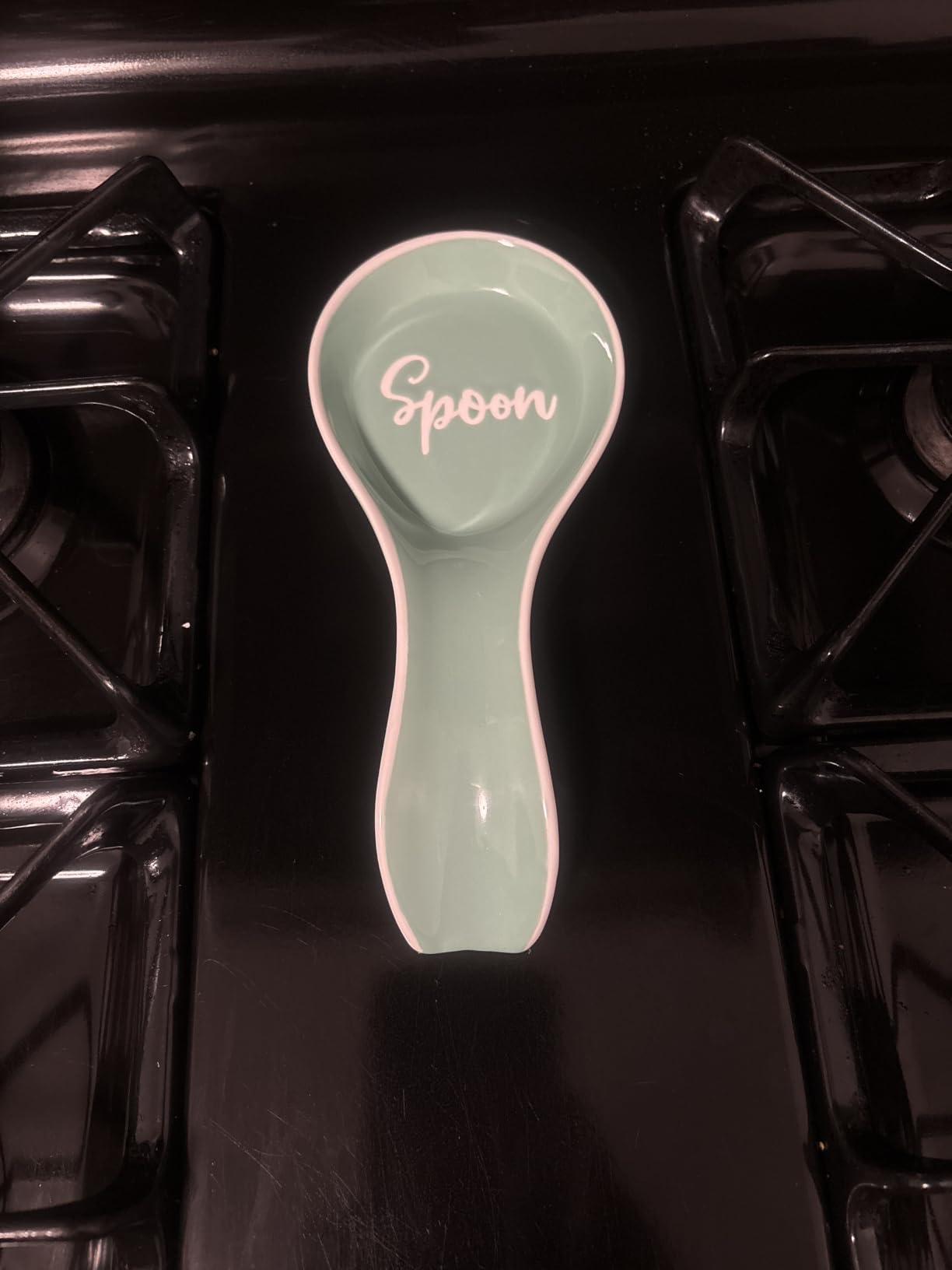 Turquoise Spoon Rest for Stove Top, DAYYET Ceramic Teal Large Spoon Holder, Spoon Rest for Kitchen Counter, Spatula Holder Utensil Rest for Ladles, Tong, Teal Kitchen Decor and Accessories customer photo 2