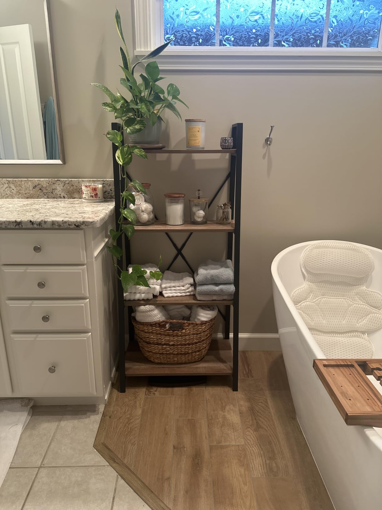 BON AUGURE 5 Tier Ladder Shelf, Industrial Bookshelf, Living Room Shelves customer photo 1