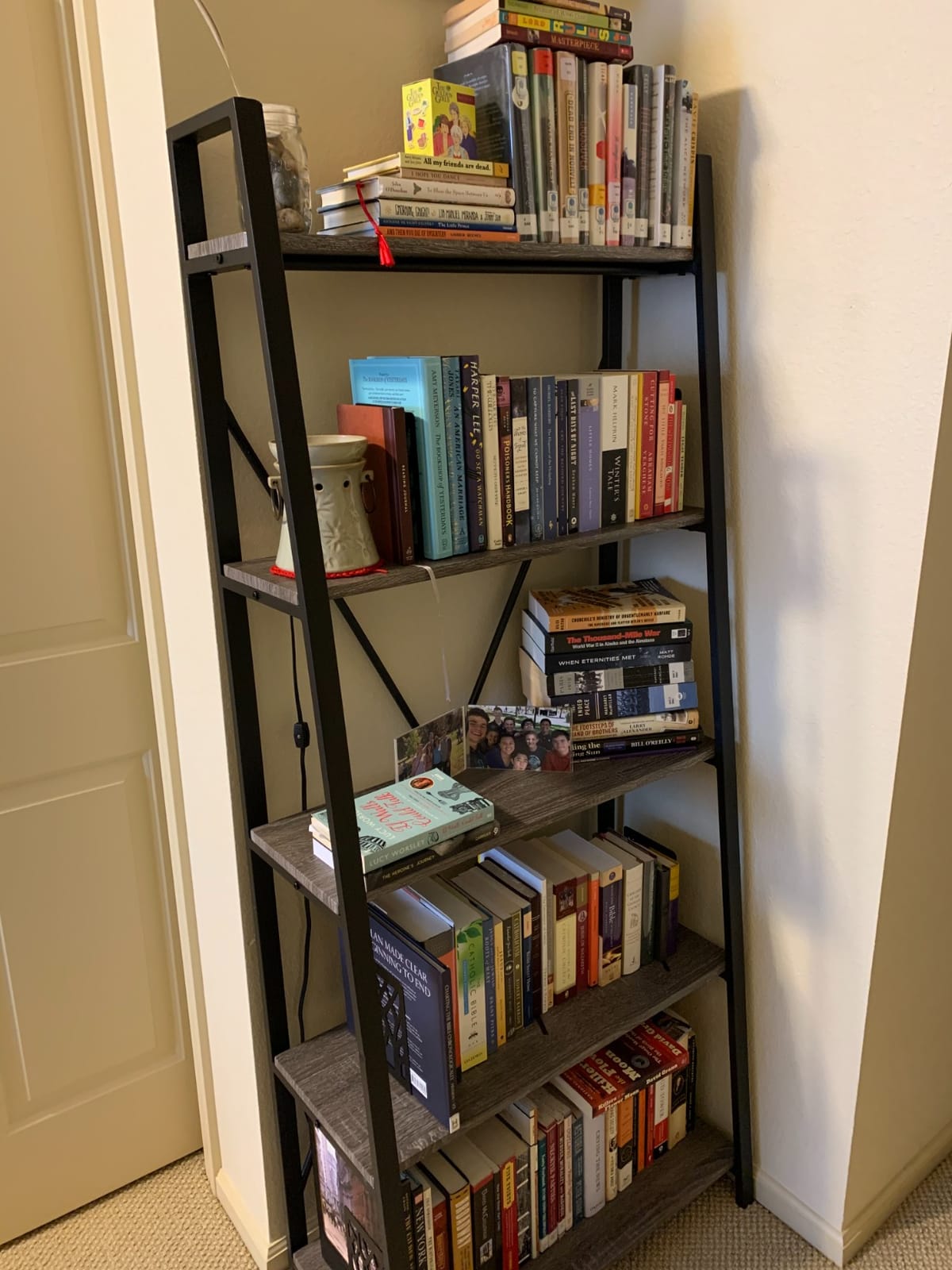 BON AUGURE 5 Tier Ladder Shelf, Industrial Bookshelf, Living Room Shelves customer photo 2