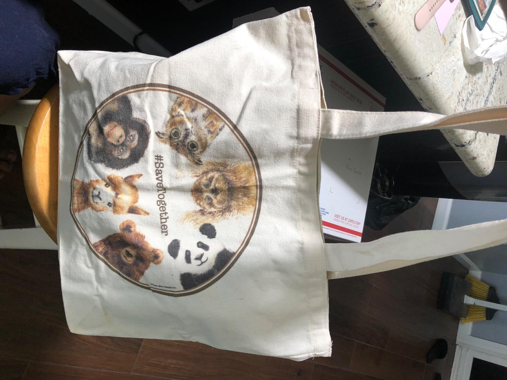 Canvas Tote Bag, Animal Design, Heavy Duty Gusseted, 100% Natural Cotton, for Shopping, Grocery, Laptop (T-PENGUIN-XL) customer photo 1