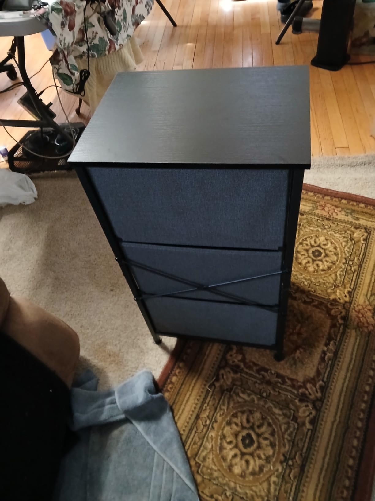 AODK Small Dresser for Bedroom Nightstand with 3 Storage Drawers, Black customer photo 1