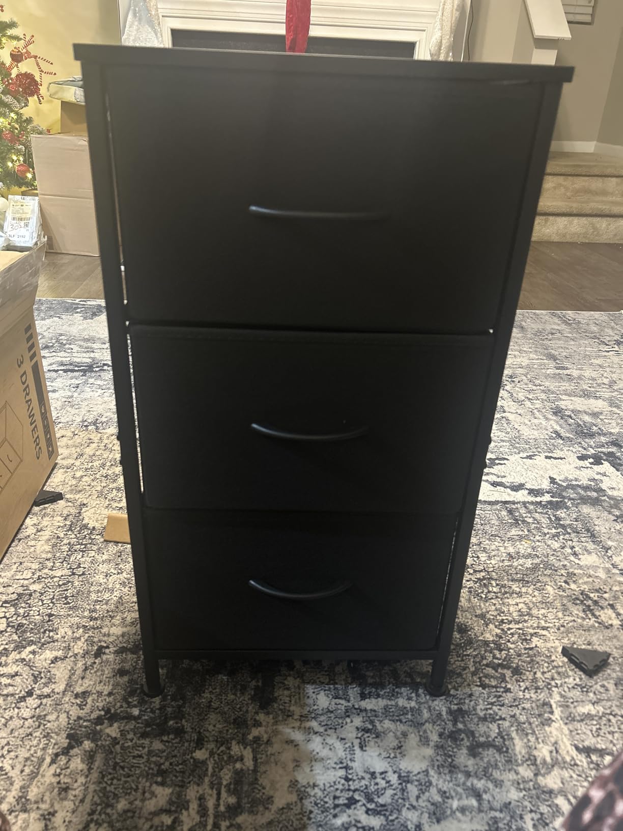 AODK Small Dresser for Bedroom Nightstand with 3 Storage Drawers, Black customer photo 2