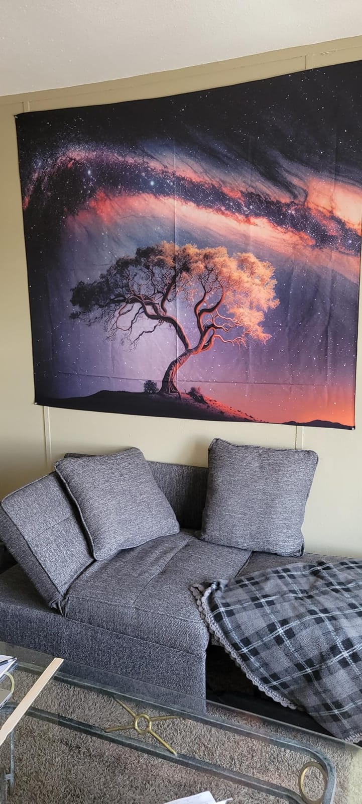 Galaxy Wall Tapestry for Bedroom, Space Tree of Life Backdrop Wall Hanging customer photo 1