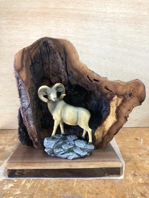 The Bridge Collection Horned Ram Figurine - Sheep Figure for Home Decor | Hand-Painted 7.5