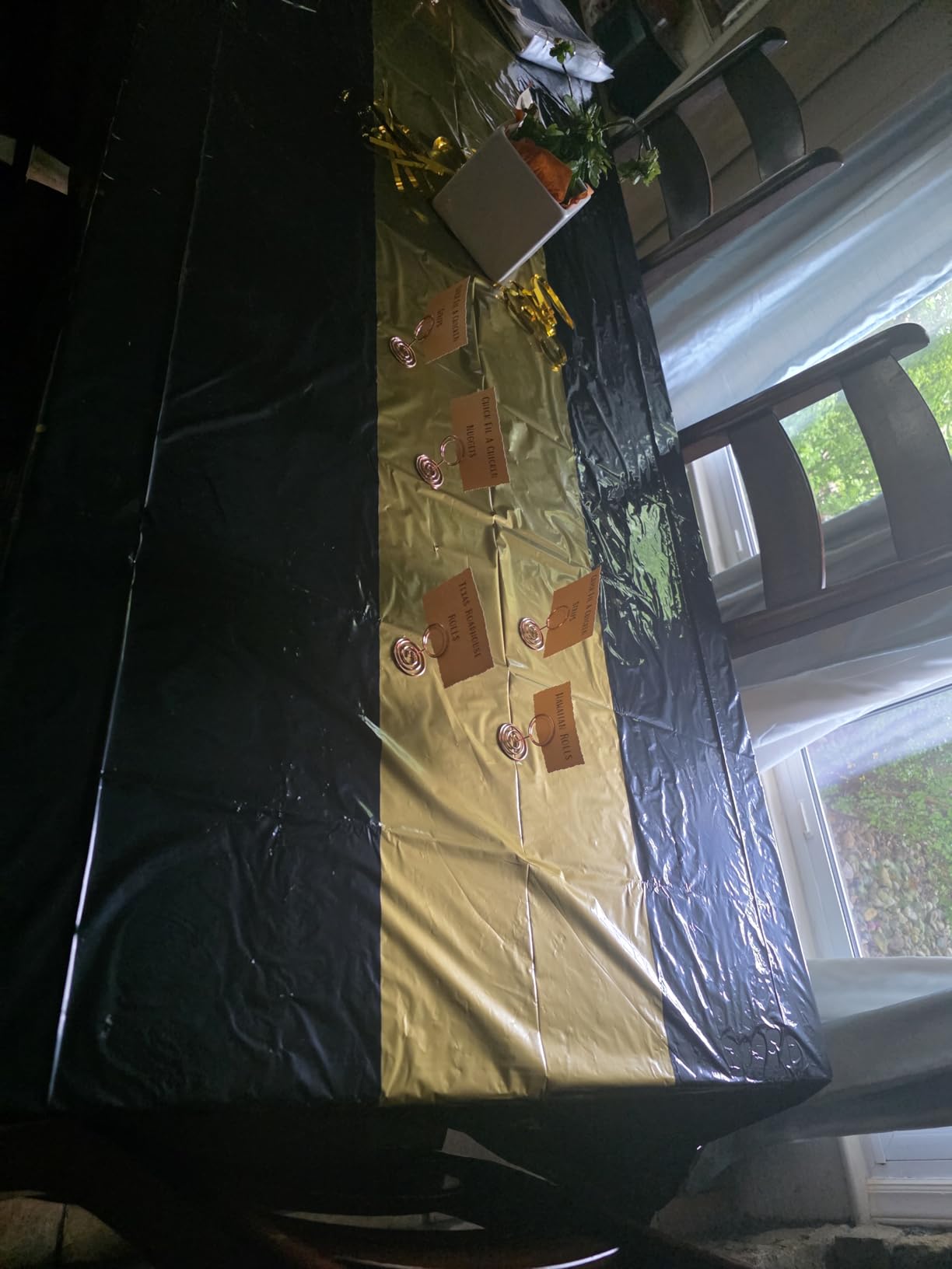 Childom 3 Pack Black and Gold Tablecloths for New Years Eve Party Supplies customer photo 1