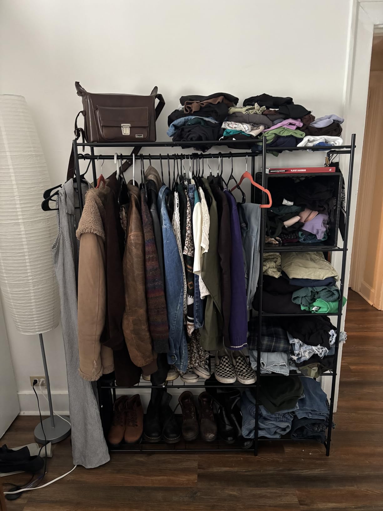 HOMIDEC Wardrobe Closet,Portable Clothes Rack with 4 Tiers Shelves customer photo 2