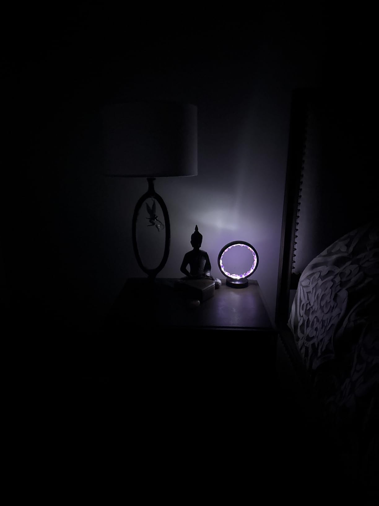 Runyansghi Amethyst Night Lamp 8.6'' Natural Healing Crystal Bedside USB Port 3 Colours Dimming Mode Bedroom Suitable Light for Living Room Office Home Decor Ideal Gift customer photo 2
