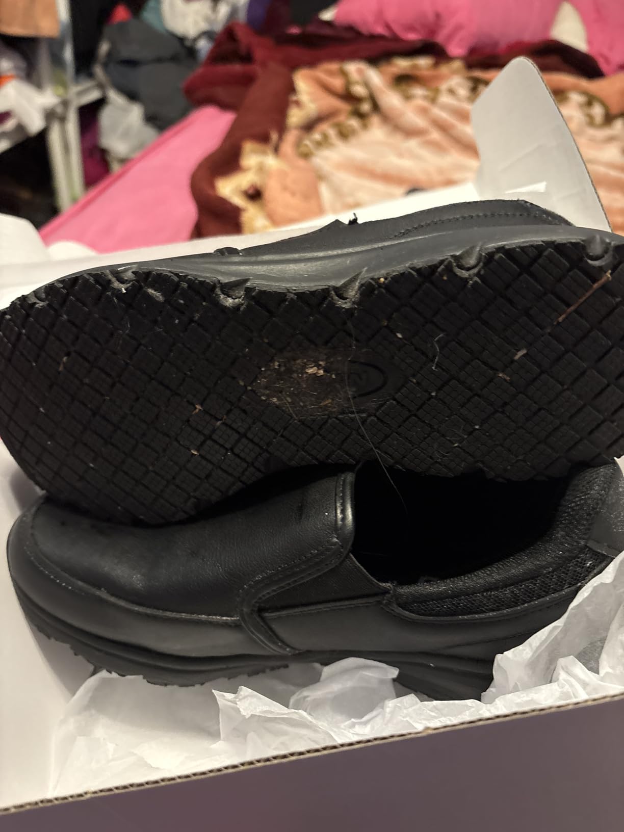 HISEA Non Slip Work Shoes for Men, Slip-On Loafers Chef Kitchen Shoes customer photo 2