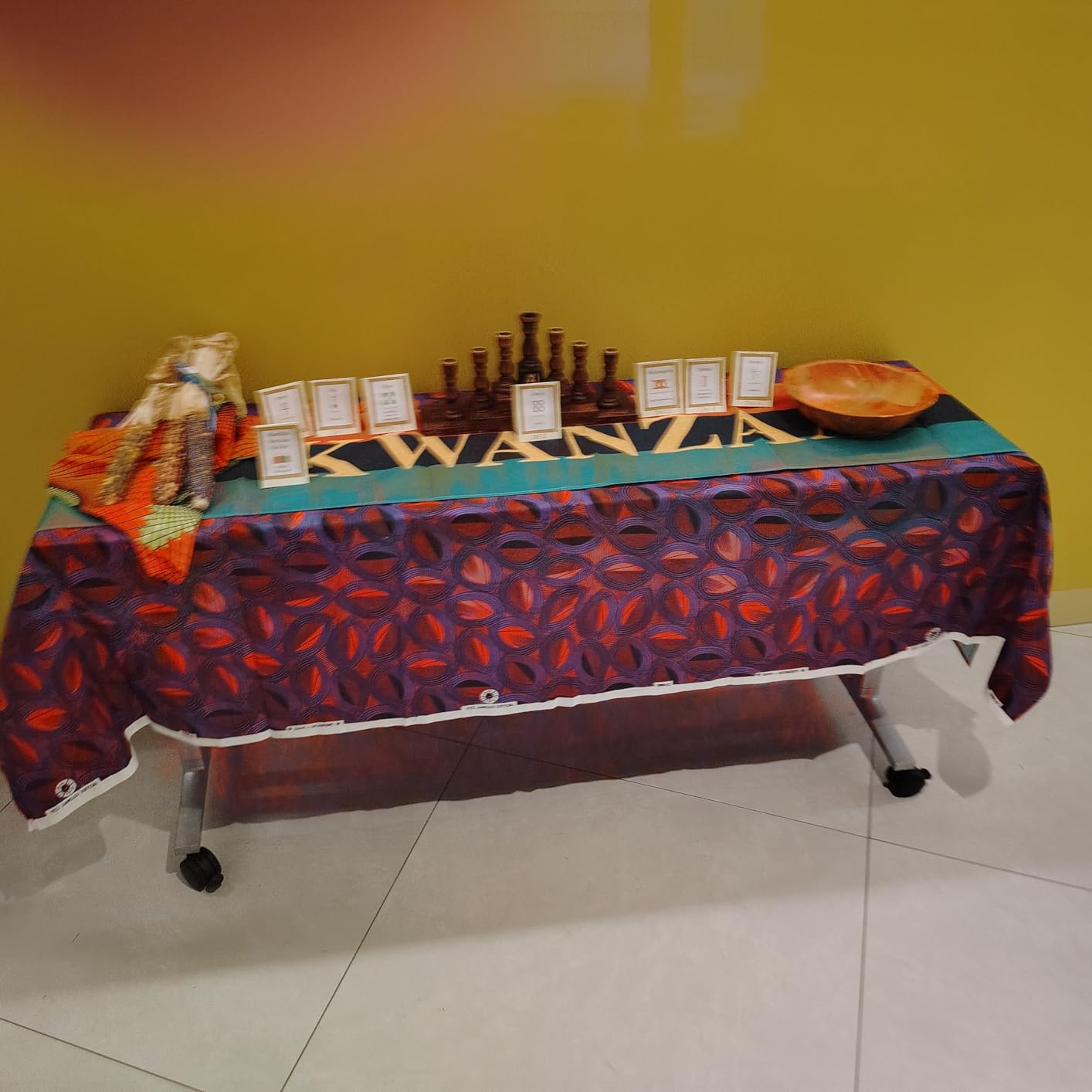 Kwanzaa Table Runner Kinara African American Table Decor African Heritage Holiday Kitchen Dining Room Home Decoration (13