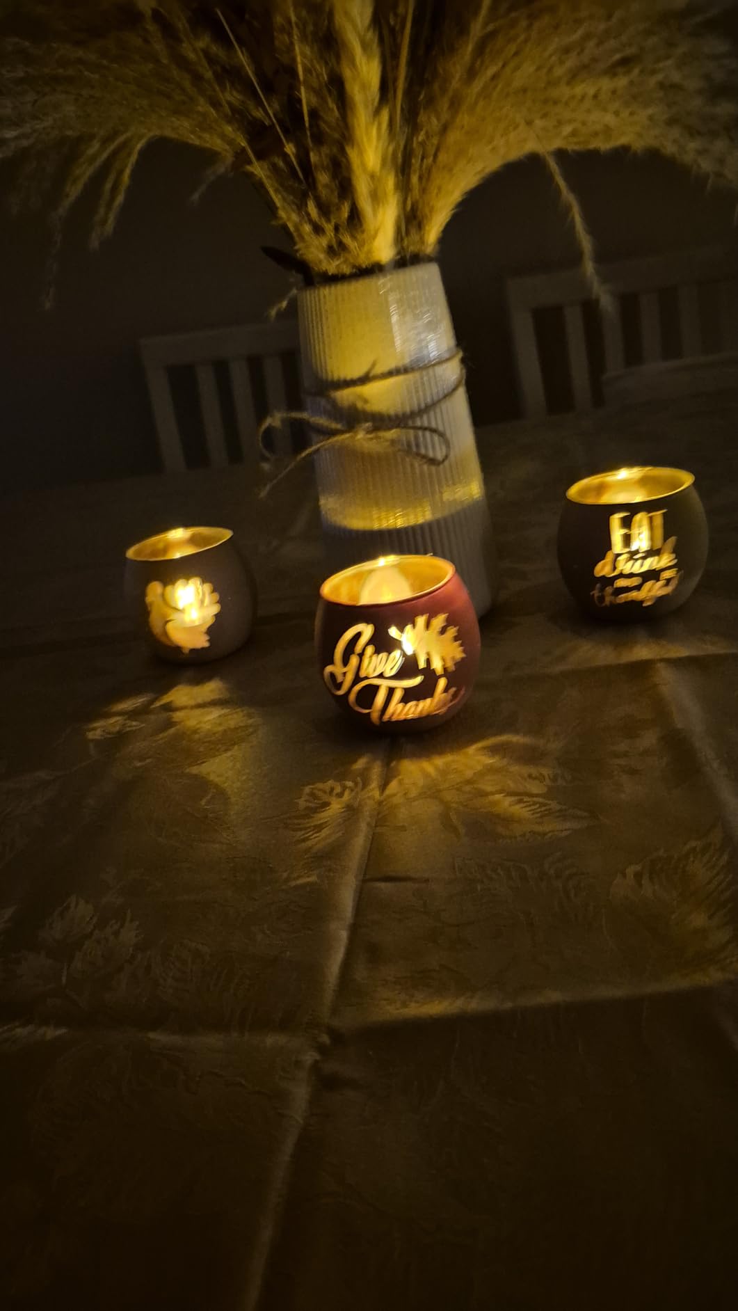 Thanksgiving Votive Candle Holder Set of 6 for Fall Table Centerpiece Decor customer photo 2