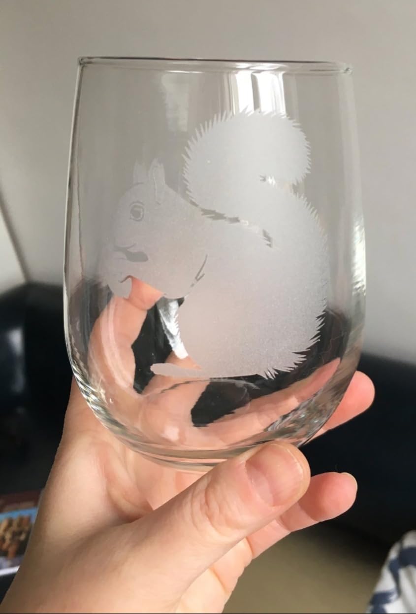 Bevvee Squirrel Stemless Wine Glass - Squirrel Gifts and Decor with Squirrels - Large 17 Oz Glasses customer photo 1