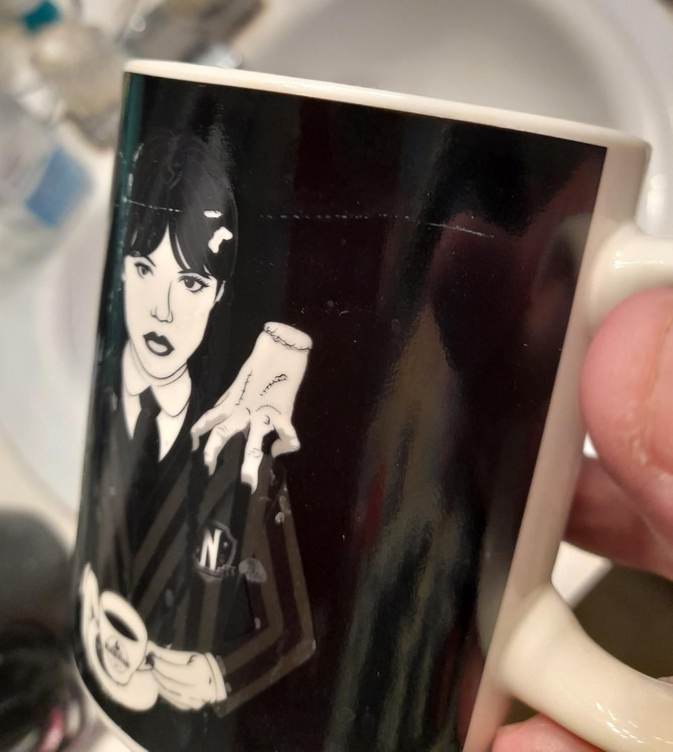 Wednesday Color Changing Coffee Mug Ceramic Heat Sensitive Magic Mug Unique Cool Coffee Cup for Teens and Adults Goth Horror Fans Gifts for Girls Women customer photo 1