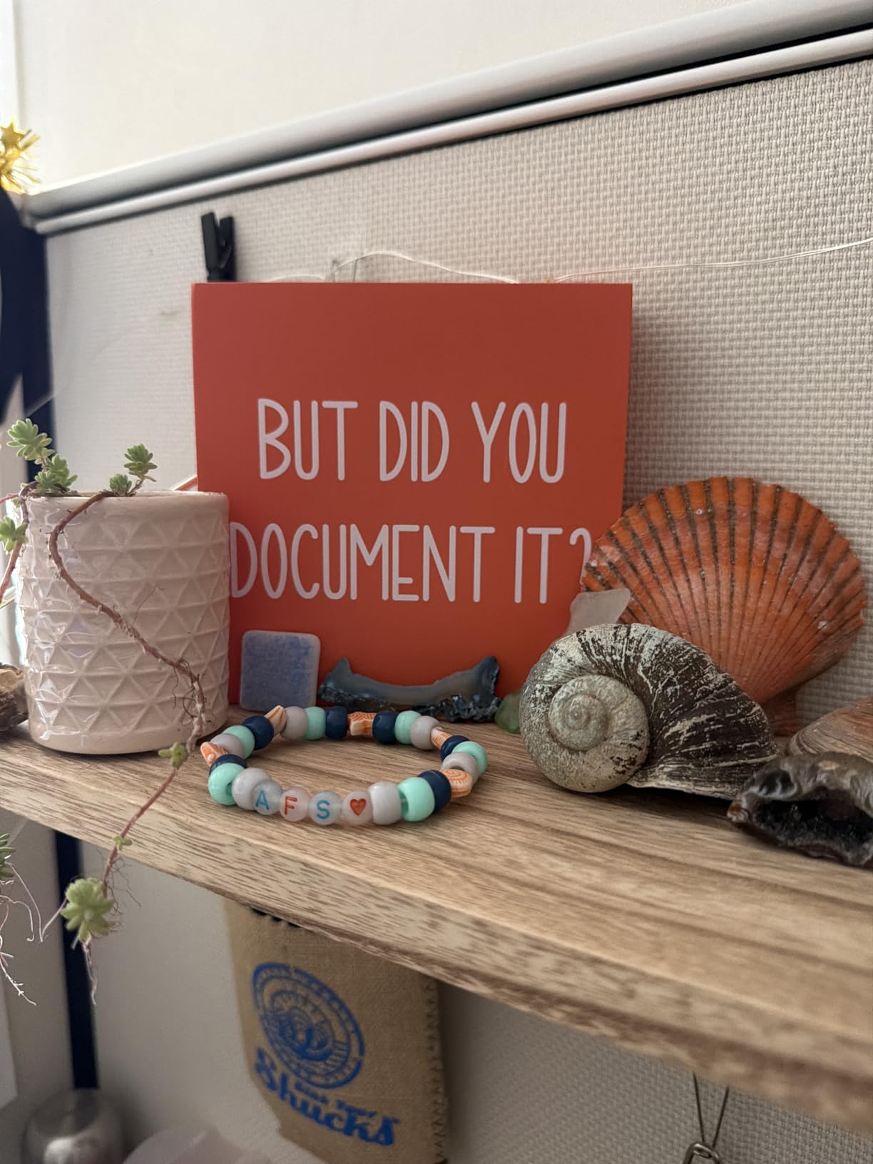 mmiishe Office Decor But Did You Document It Wooden Box Sign Decorative Funny Office Wood Box Sign Home Rustic Farmhouse Square Desk Decor Sign for Shelf 5 x 5 Inches black. customer photo 1