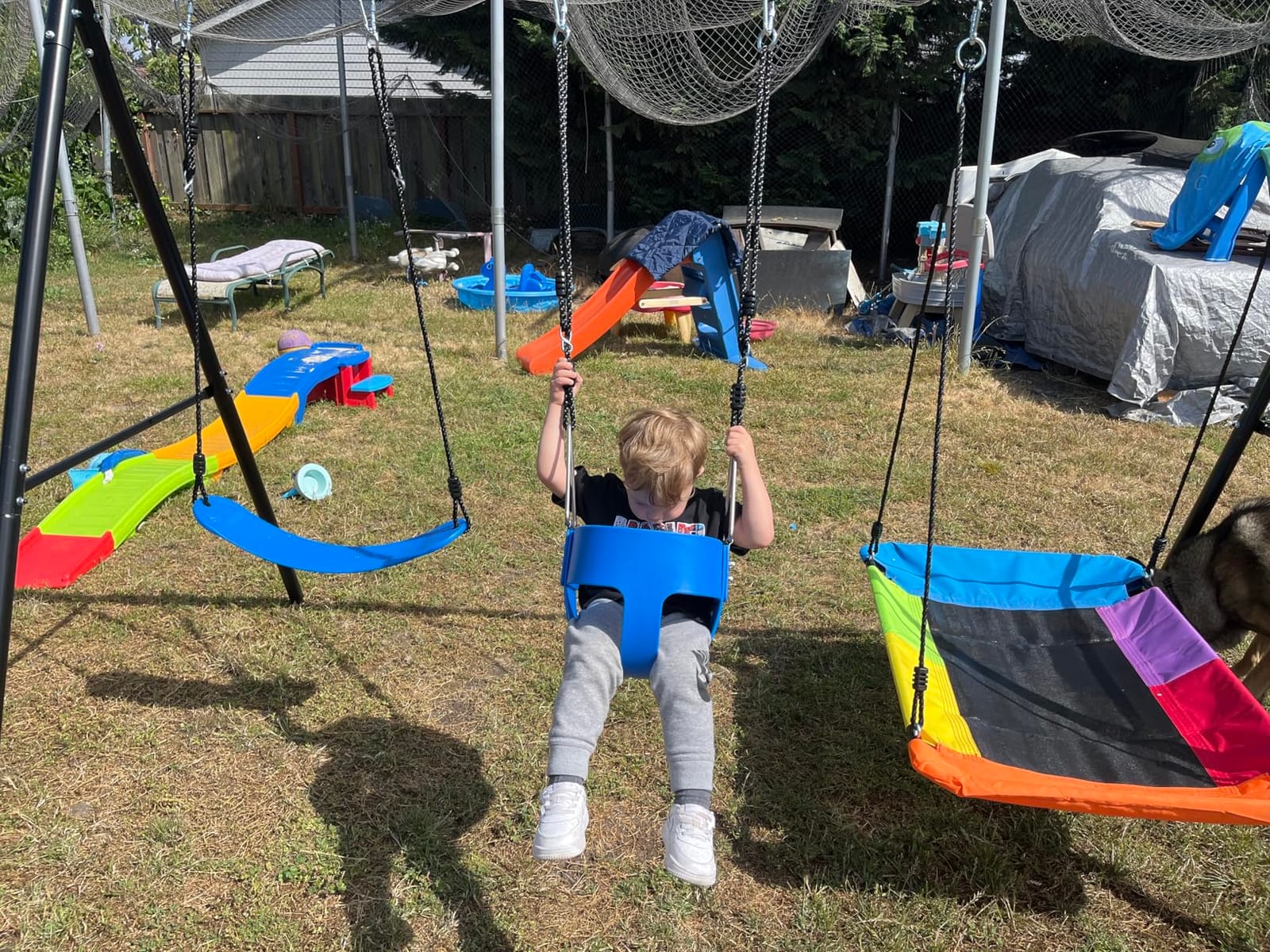 Hapfan 3 in 1 Swing Set for Backyard with Toddler, Platform and Belt Swing customer photo 1