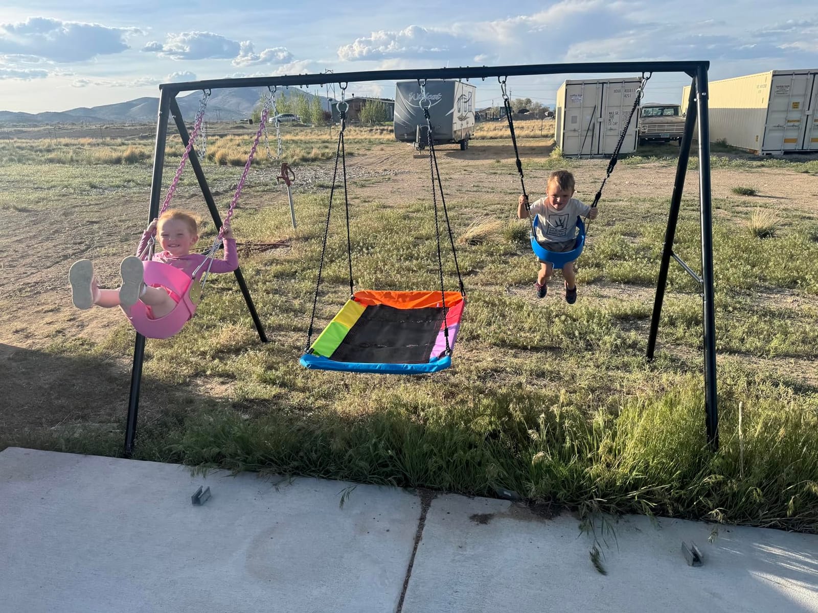 Hapfan 3 in 1 Swing Set for Backyard with Toddler, Platform and Belt Swing customer photo 2