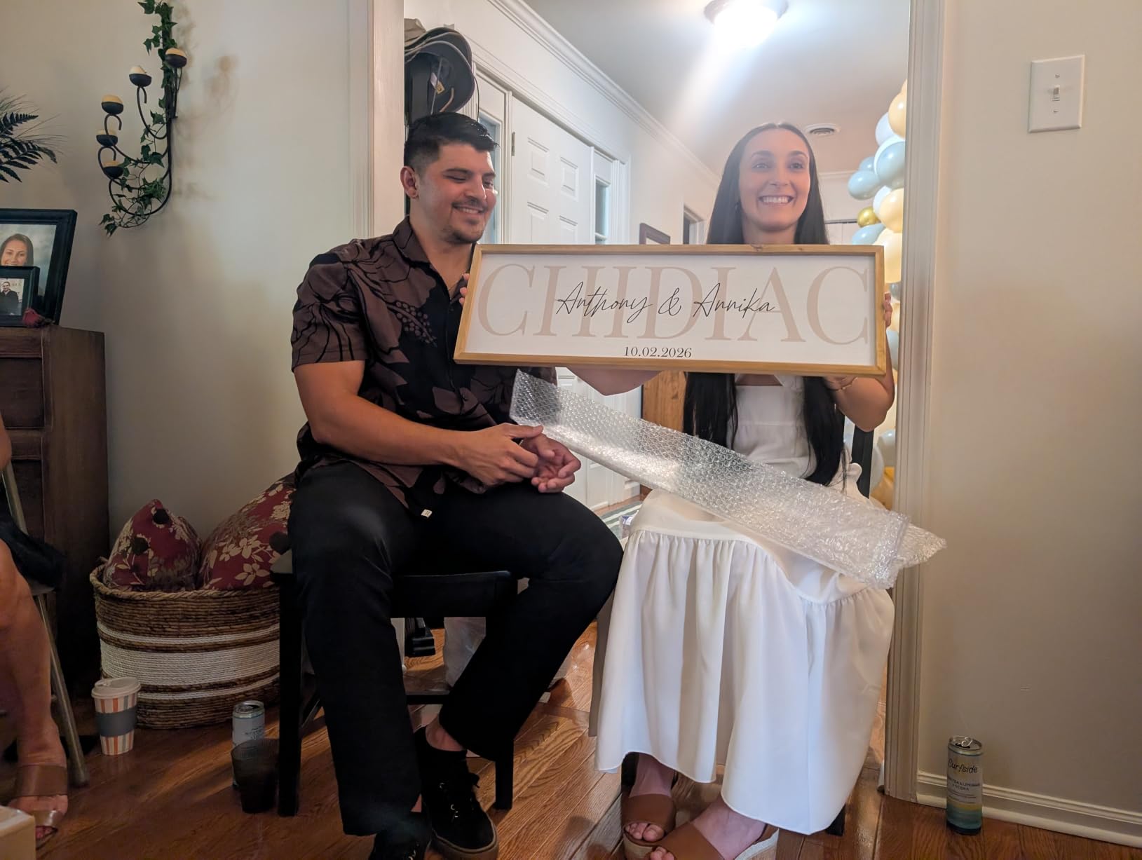 Personalized Monogram Family Name Sign, Custom Rustic Wood Frame Last Name Sign for Farmhouse Wall Decor, Established Date Sign for Newlywed and Housewarming Gifts customer photo 1