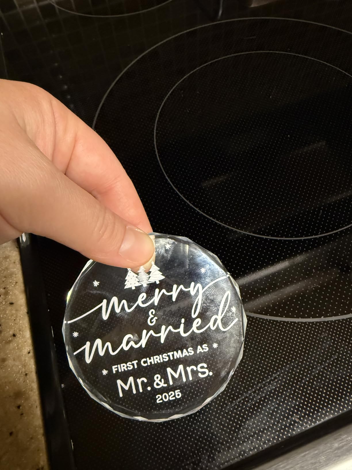 HEXMOZ First Christmas Married Ornament 2026 - Wedding Gifts for Newlywed customer photo 2