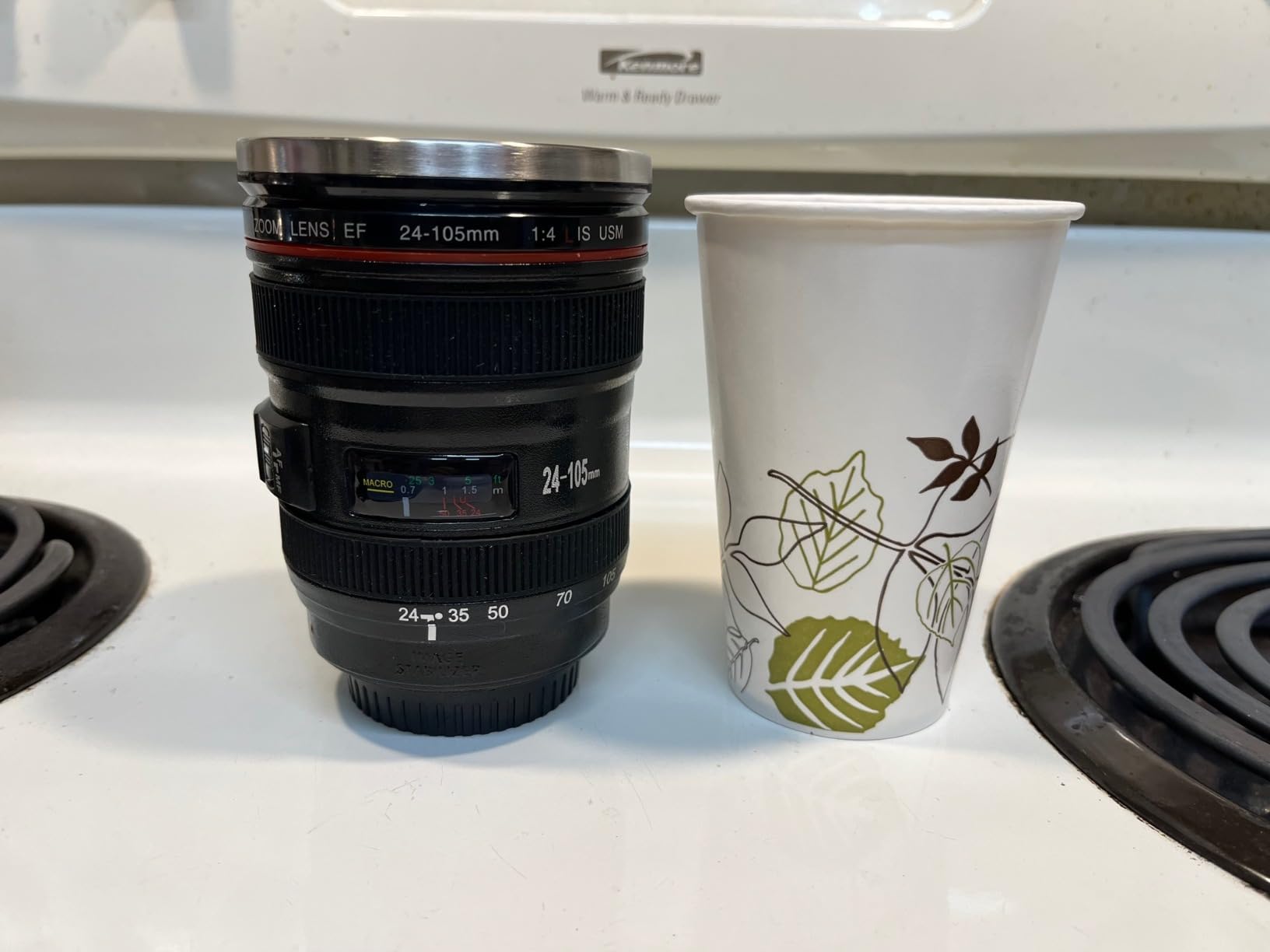 Camera Lens Coffee Mug,Travel Coffee Cup,Stainless Steel Lens Mug Thermos Camera Mugs with Lid and Spoon,Cool Gifts for Photographers Men and Women customer photo 1