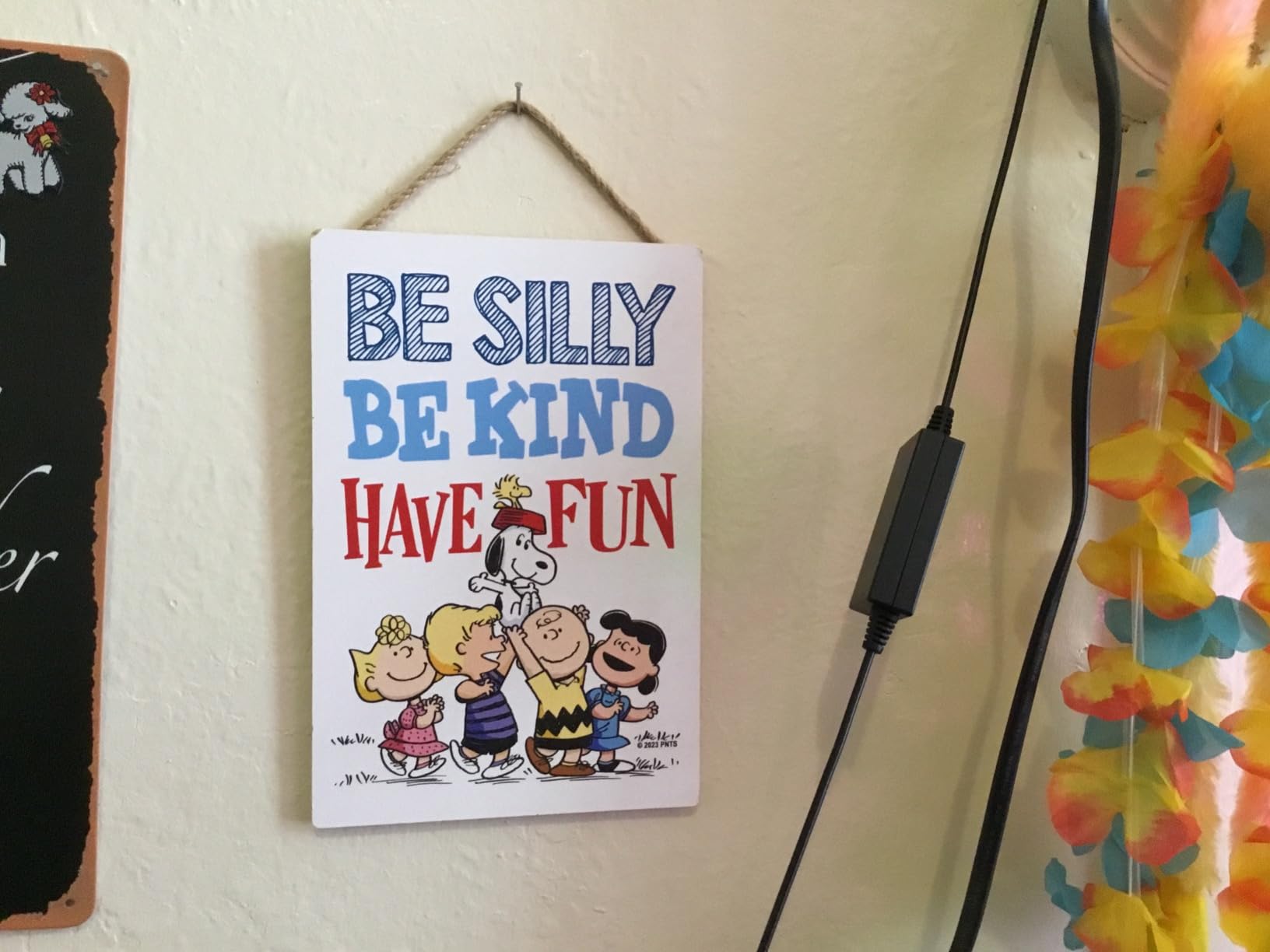 Peanuts Gang Be Silly Be Kind Have Fun Hanging Wood Wall Decor | Adorable Snoopy Sign for Kids' Bedroom or Classroom customer photo 2