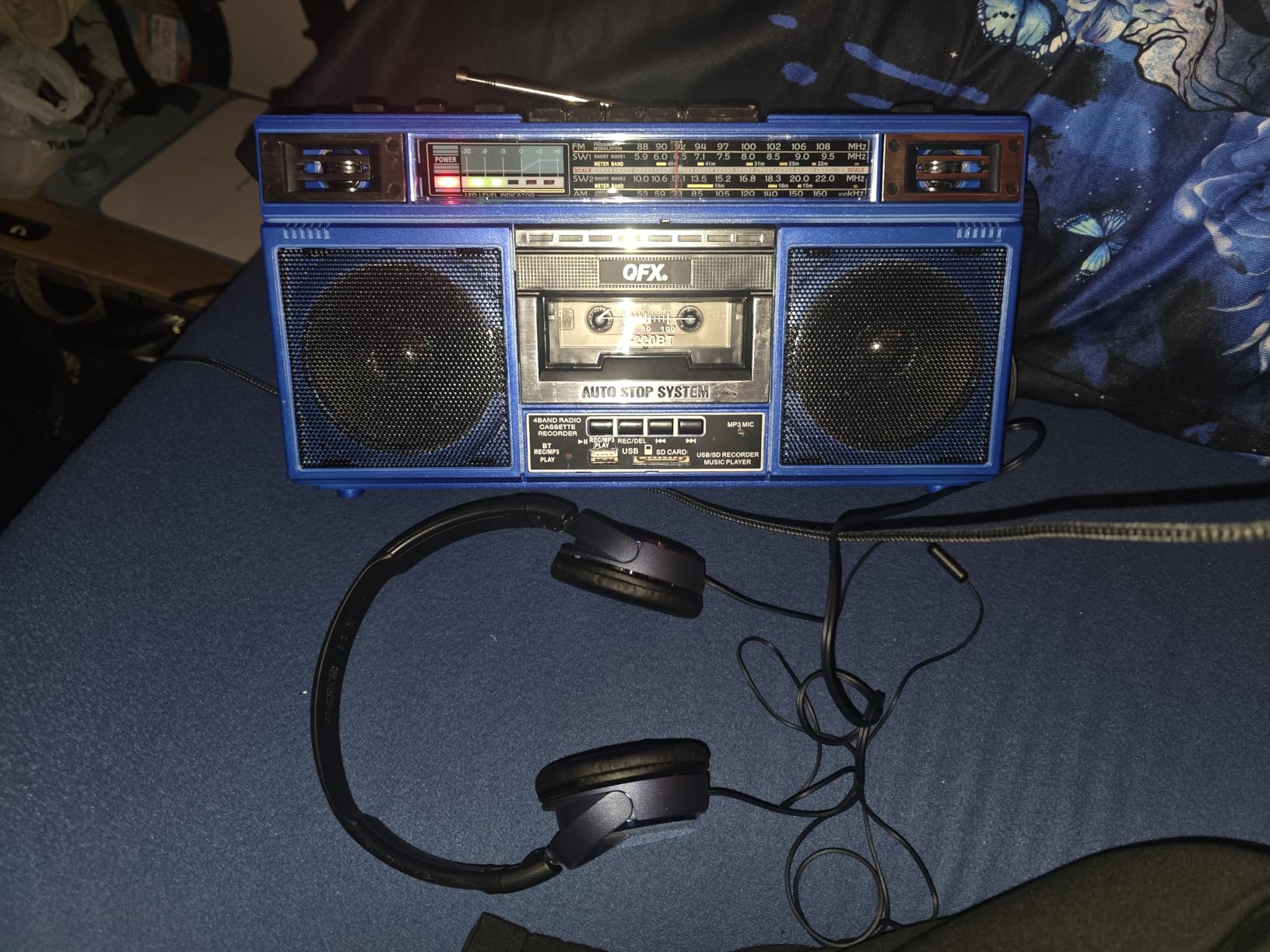 QFX Retro Bluetooth Boombox Cassette Tape Player Recorder, J-220BT, Aqua customer photo 1