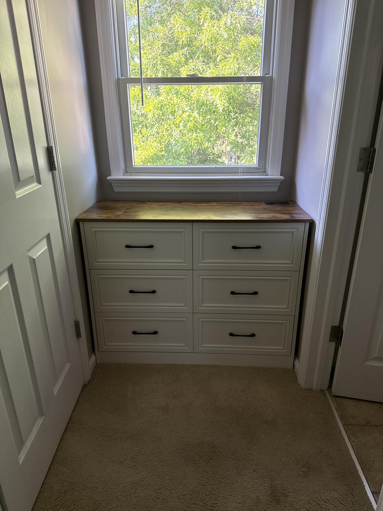 Fameill Dresser for Bedroom, 6 Drawer Wide Dresser Organizer with Charging Station, Tall Dresser for Hallway, Wood Dresser with Metal Handles, Ash Grey customer photo 1