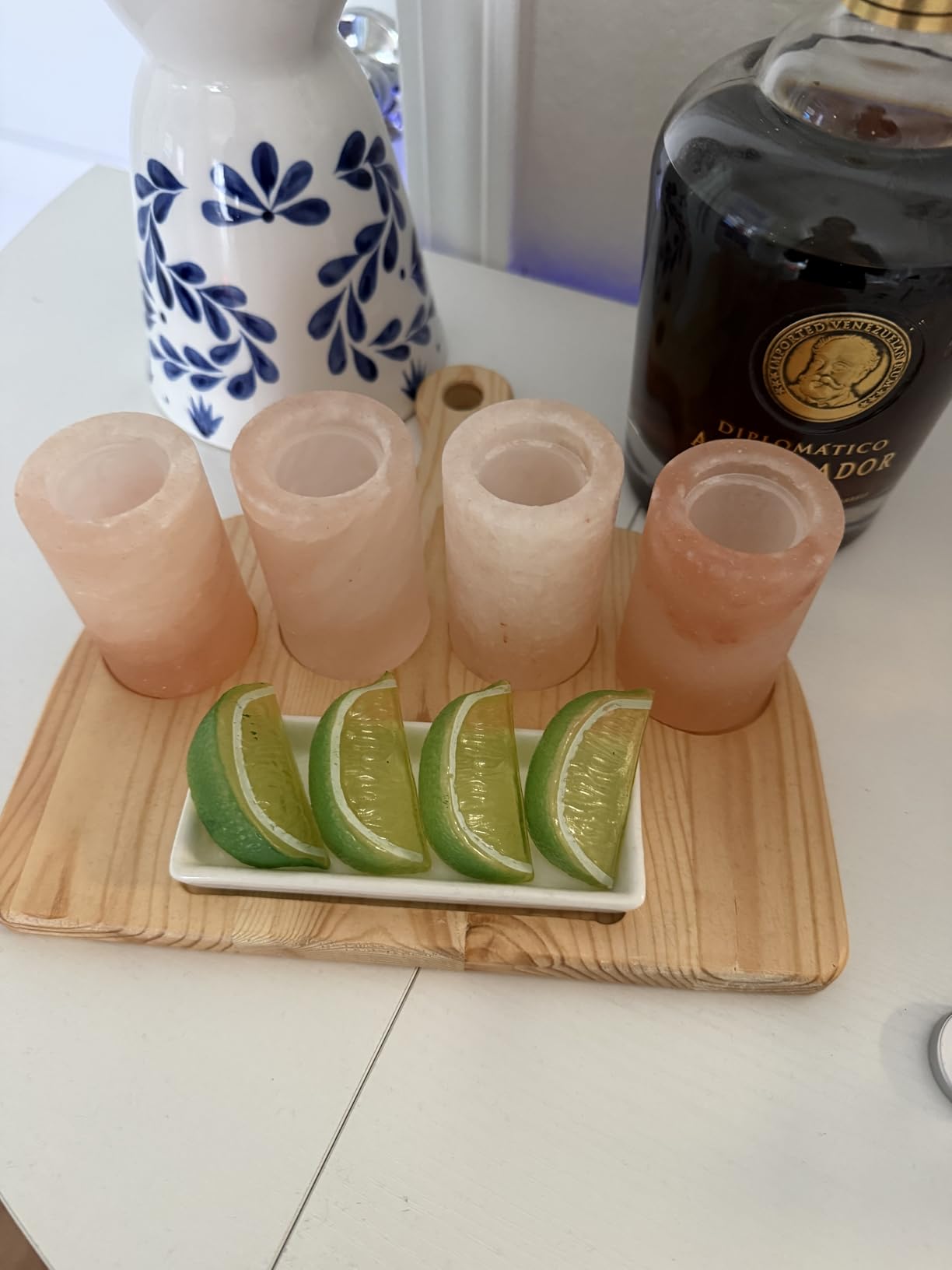 The Spice Lab Pink Himalayan Salt Tequila Shot Glasses, 4 Pack with Tray customer photo 1