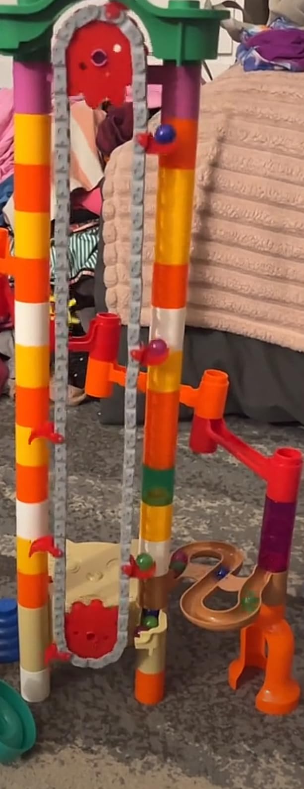 JOYIN 236Pcs Glowing Marble Run with Motorized Elevator- Construction Building Blocks Toys with 30 Glow in The Dark Plastic Marbles, STEM Toy for Boys and Girls, Christmas Birthday Gifts customer photo 1
