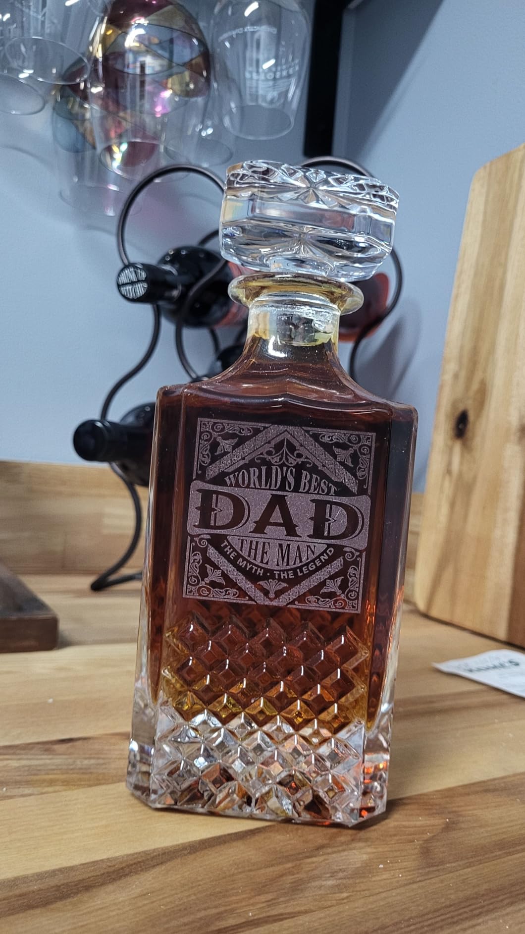 PONPUR 40th Birthday Gifts For Men Dad, 1986 Laser Whiskey Decanter Set with Gift Box, Anniversary Birthday Gift Ideas for Him Husband, 40 Years Bday Decorations, Whiskey Glasses & Whisky Stones Inc customer photo 2