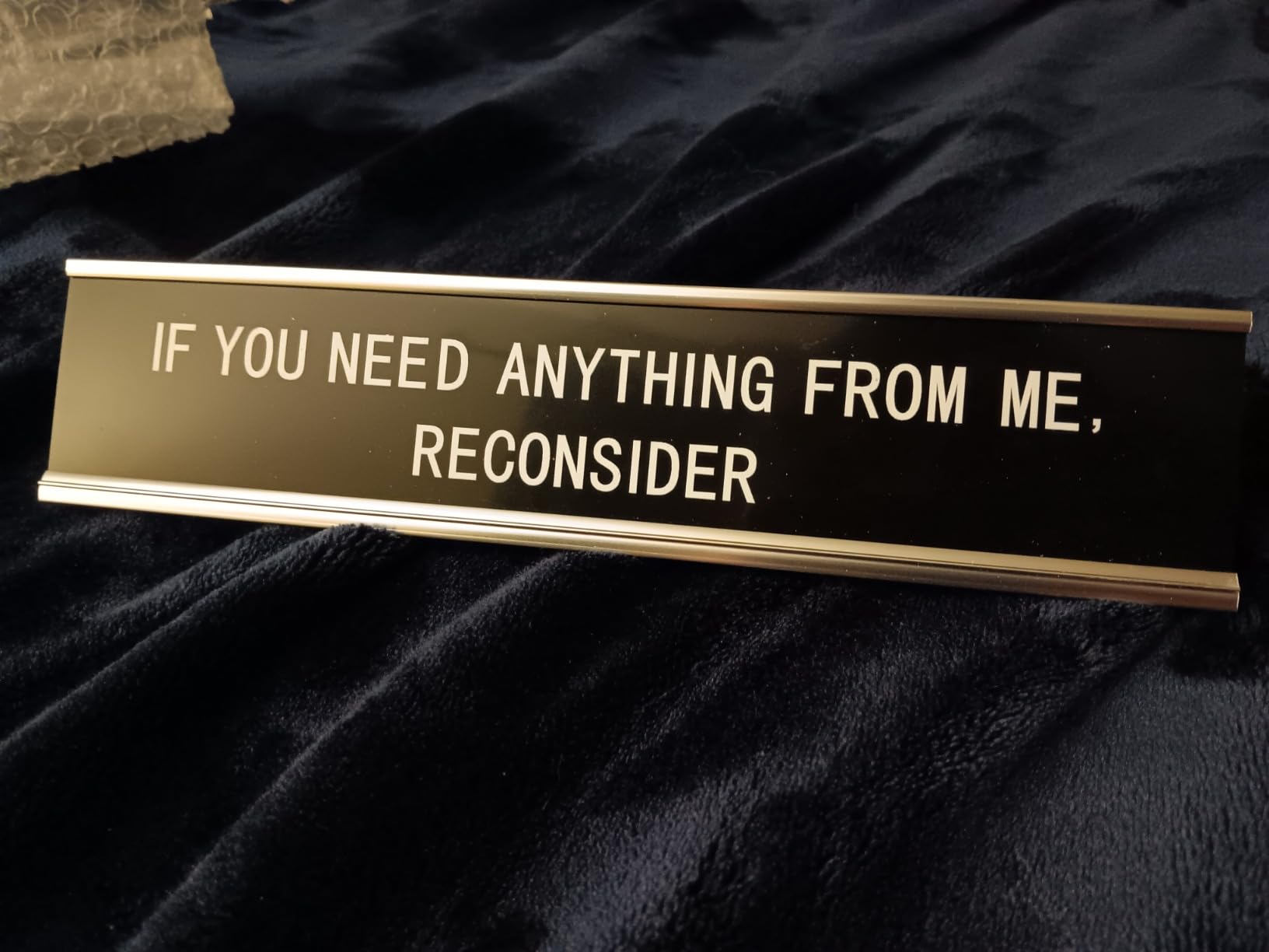 Menkxi Desk Sign 10x2 In,Desk of a Humble Genius customer photo 1