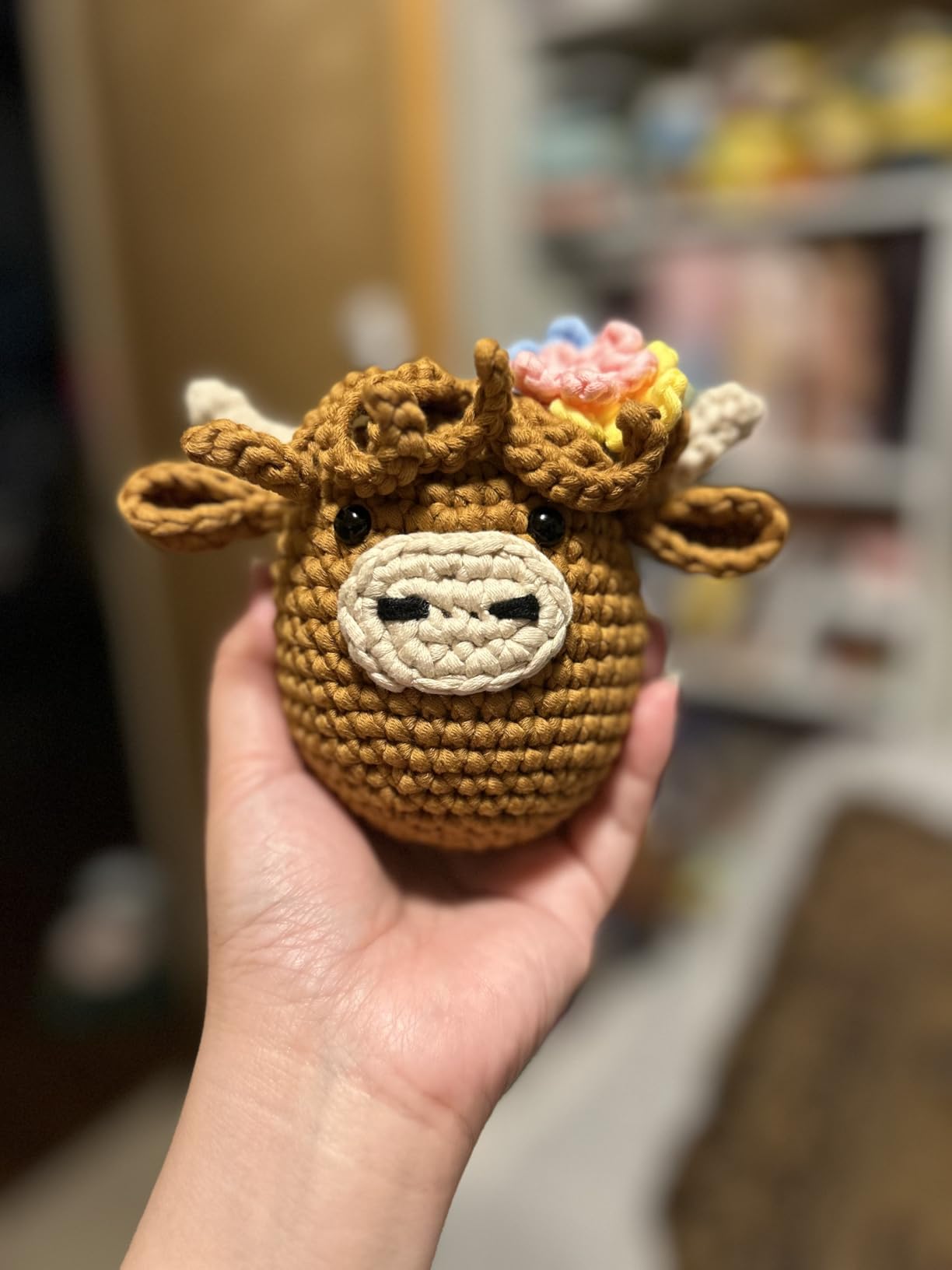Crochet Kit for Beginners: Highland Cow Crochet Kit, Learn to Crochet, Include Easy Knitting Soft Yarn, Step-by-Step Video Tutorial, Hook, Holiday Birthday Gift for Adults and Teen(30%+ Yarn) customer photo 1