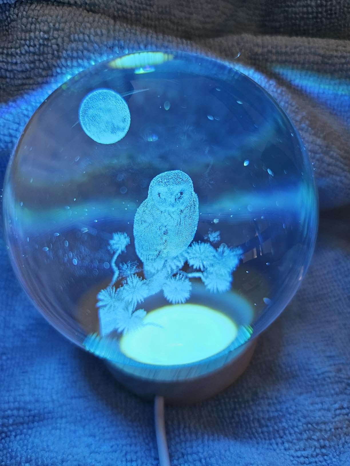 Large 3D Owl Crystal Ball Night Light, Figurines in Crystal Lamp 16 Color Changing with Remote Control for Bedroom Decor, for Teens Boys and Girls, Owl customer photo 2