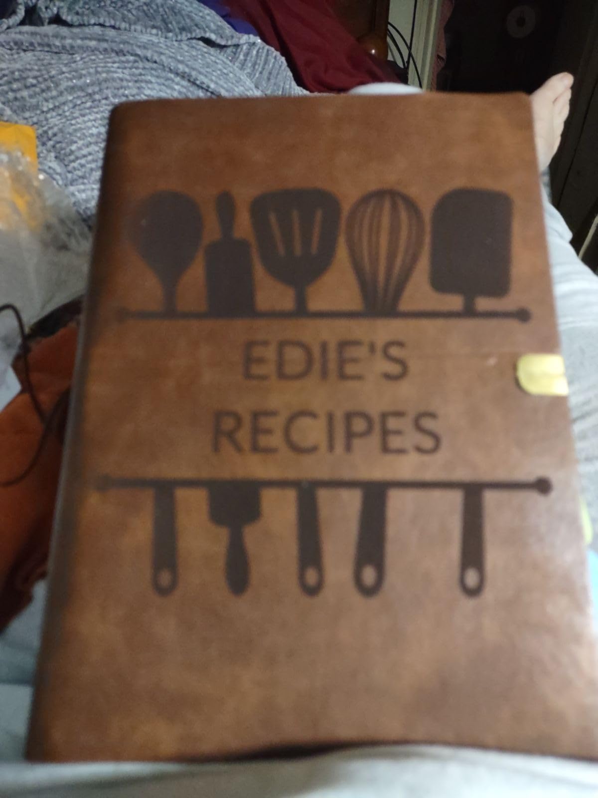 ubjva Personalized Recipe Book Custom Engraved Leather Recipe Book to Write in Your Own Recipes Family Cookbooks Journal for Mom Dad Wife Daughter customer photo 1