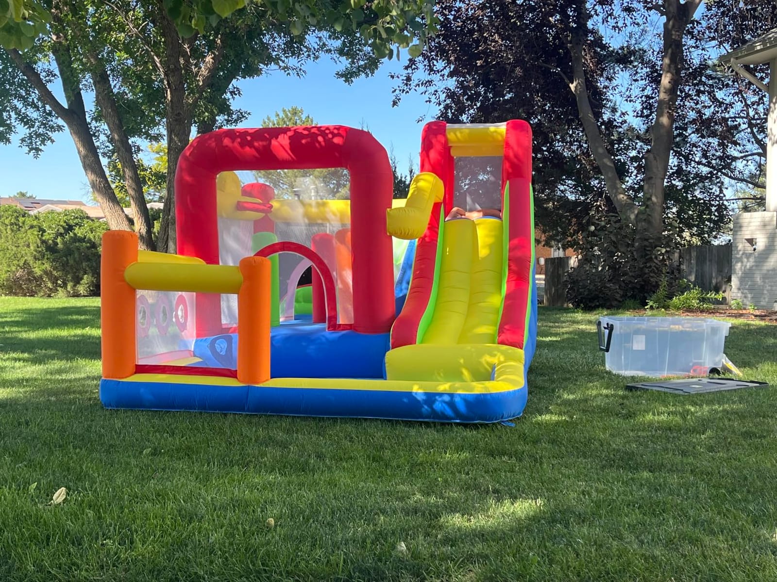 Hongcoral Bounce House, Inflatable Bounce Castle with Blower for Kids, Blow Up Jumping Bouncer with Slide, Climbing Wall, Obstacles, Trampoline, Ball Pit Pool for Indoor Outdoor customer photo 2