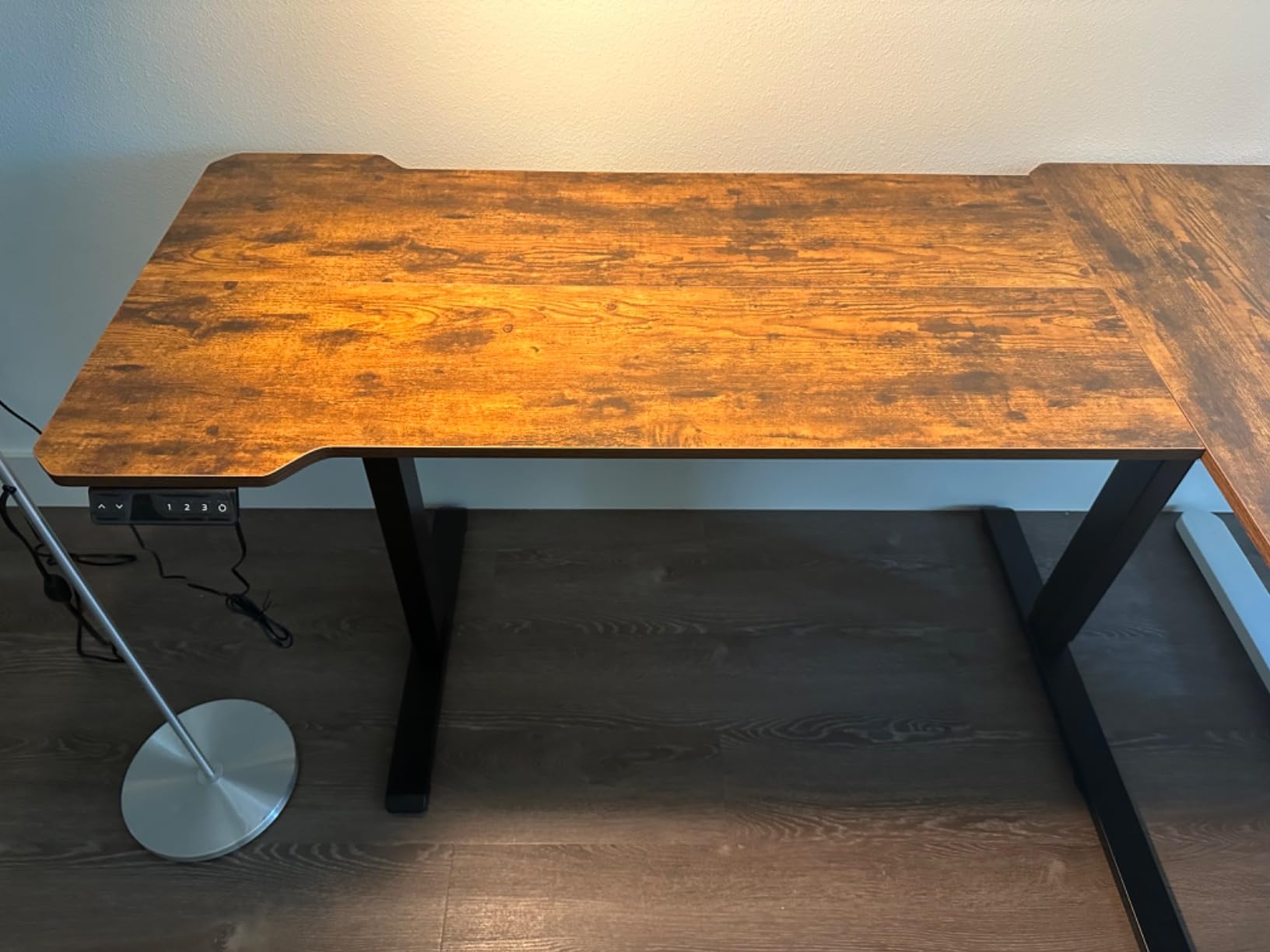 Acrolix L Shaped Electric Standing Desk,59x40 Reversible,Rustic Brown customer photo 2