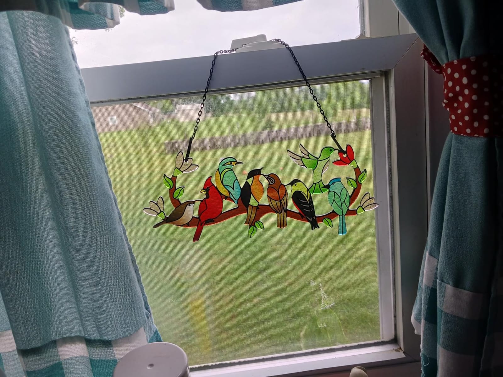 Huray Rayho Stained Glass Window Hanging Birds On Branch Suncatcher Decor customer photo 2